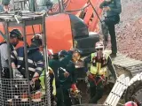 Los mineros a bordo de la cápsula, en una imagen distribuida en redes sociales por el delegado de Gobierno en Andalucía.
