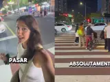 Una joven en China cuenta lo que ocurre cuando cruzas mal un semáforo.