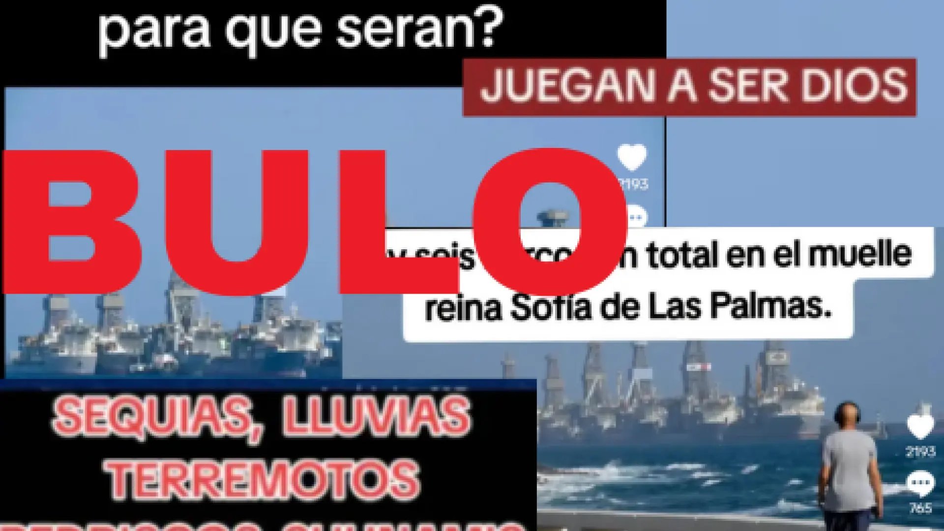 El bulo de las imágenes de "barcos de manipulación climática HAARP" en Canarias