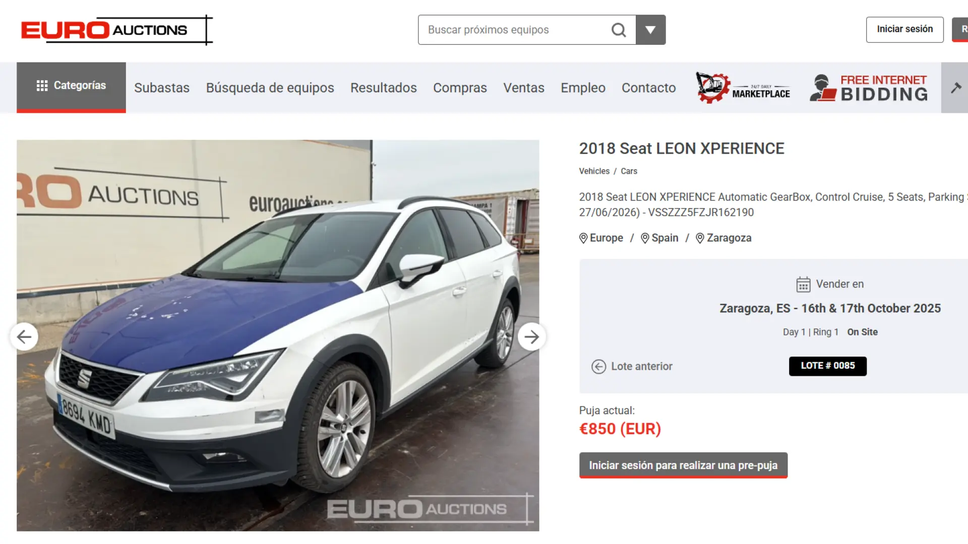 Un coche patrulla de la Ertzaintza sale a subasta con un precio inicial de un euro