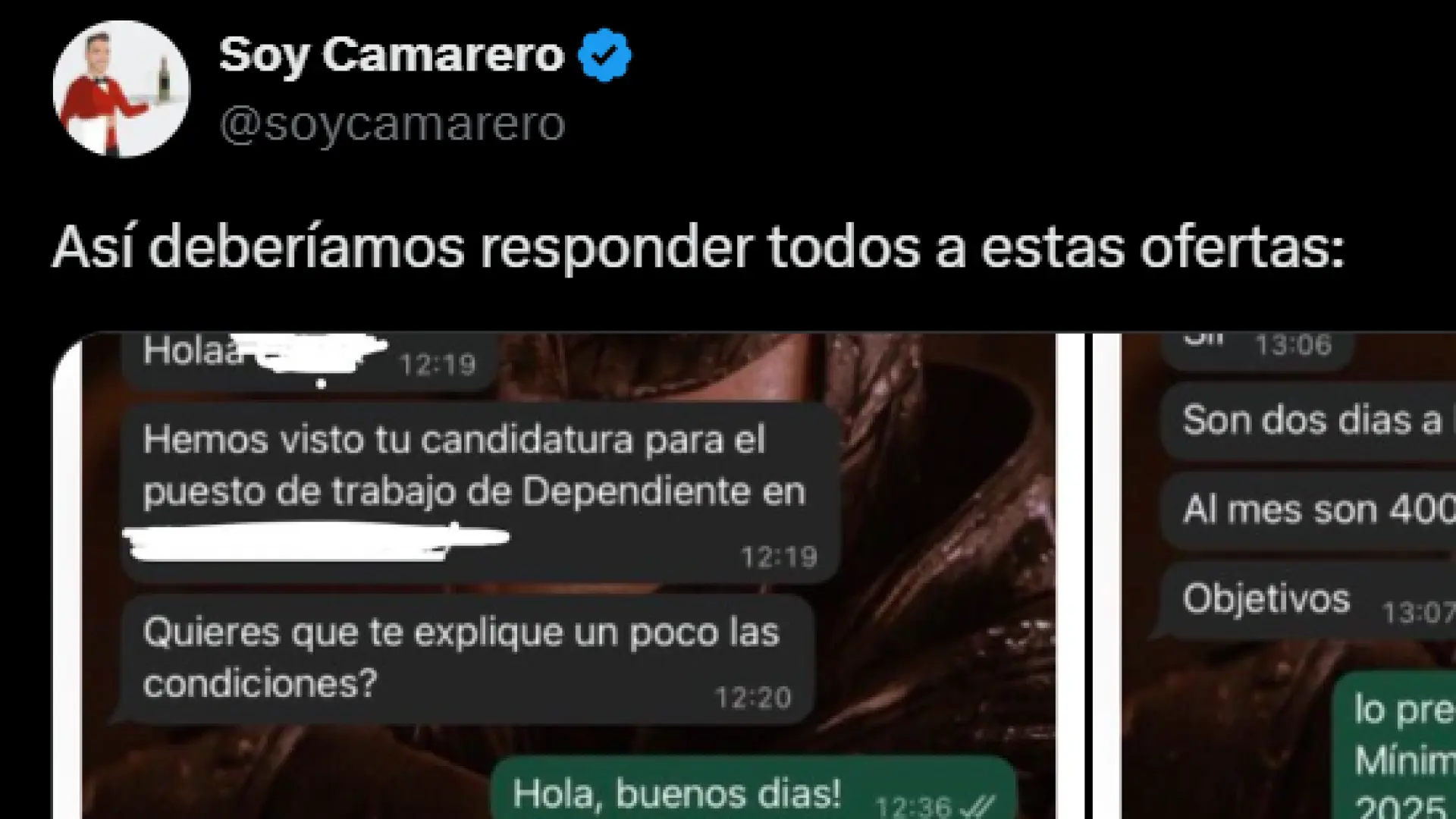 Ofrecen un trabajo por debajo del salario mínimo y la respuesta del candidato se hace viral