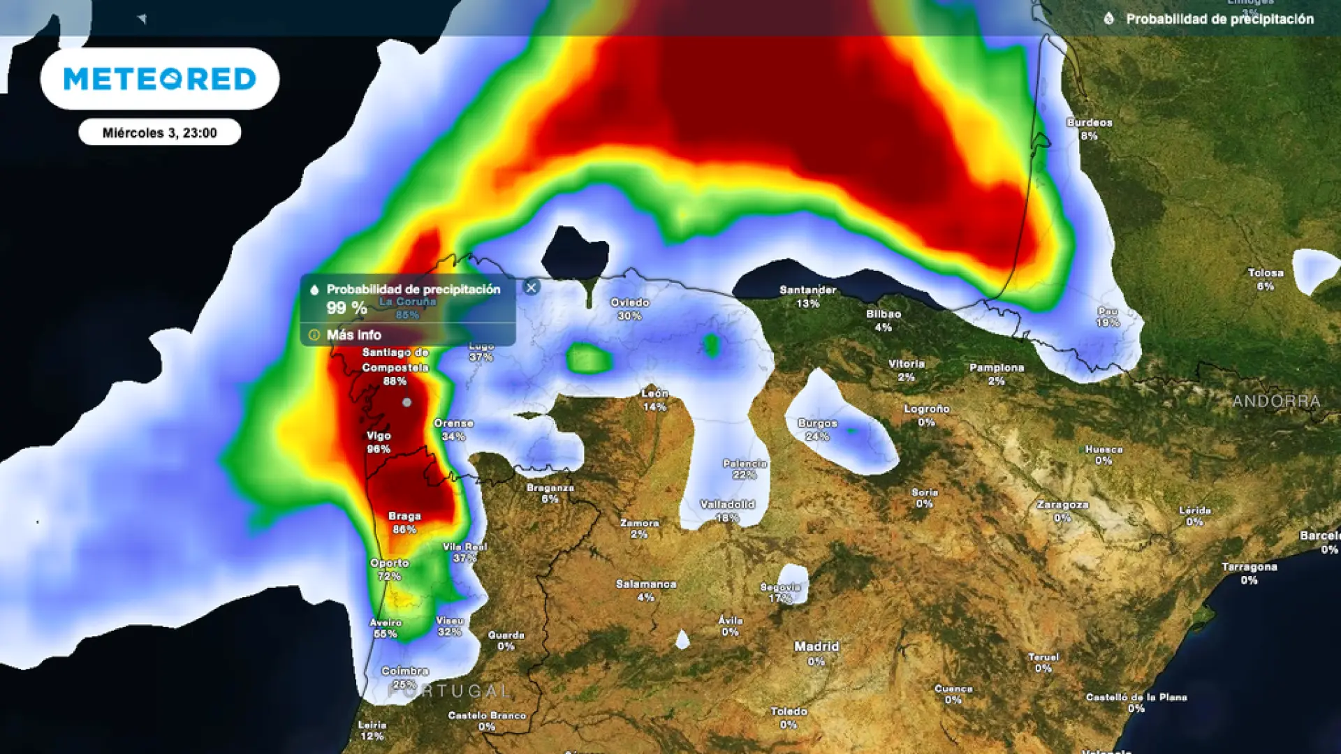 Испания встречает холодный фронт и сильные осадки