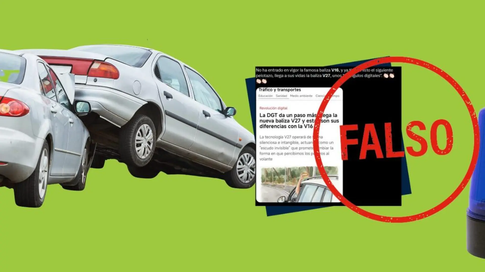 Baliza V27: ni es obligatoria ni reemplaza a la V16