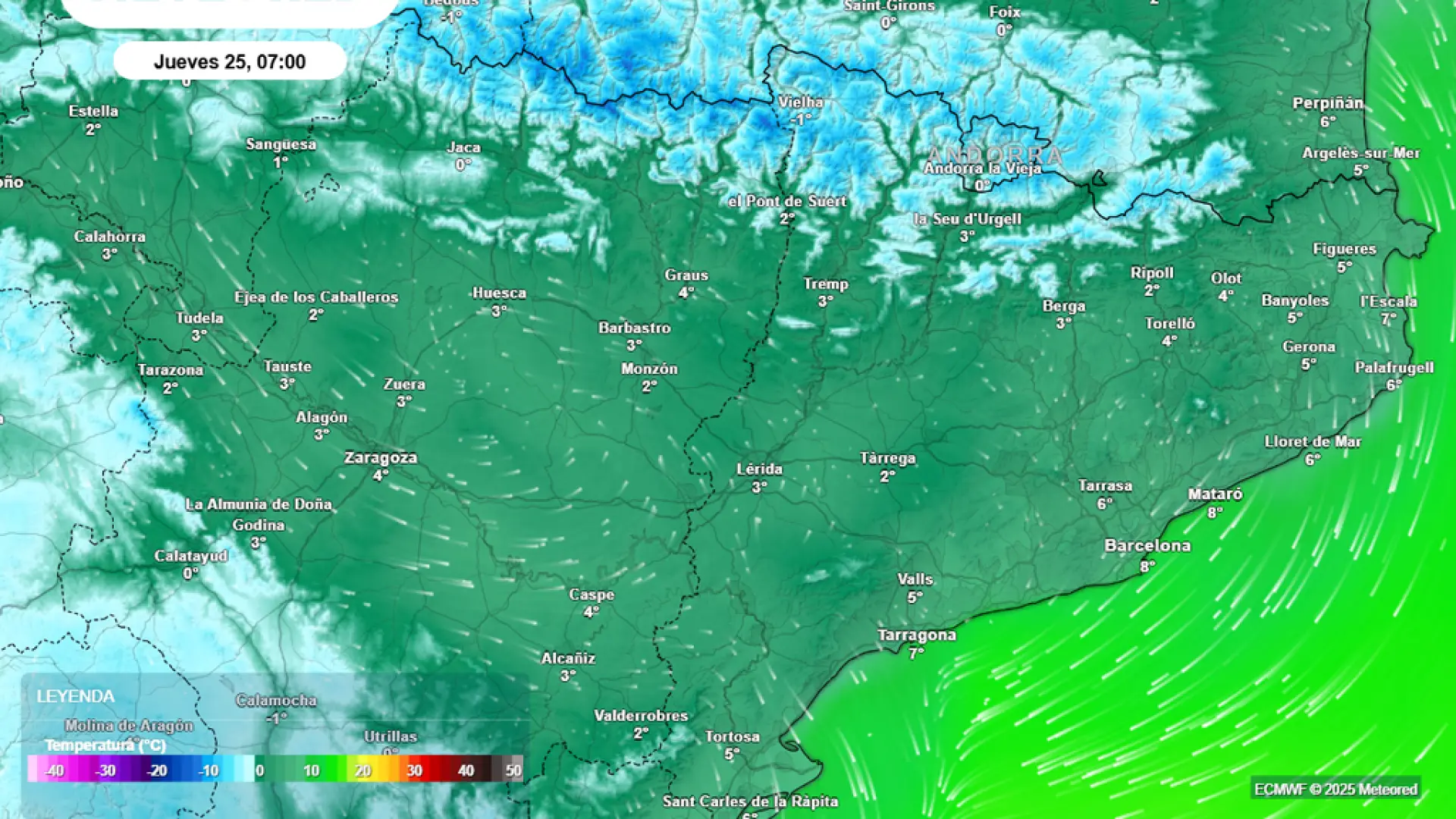 La Aemet prevé una Navidad gélida "hasta 10ºC por debajo de lo normal", con aire polar, heladas y nieve