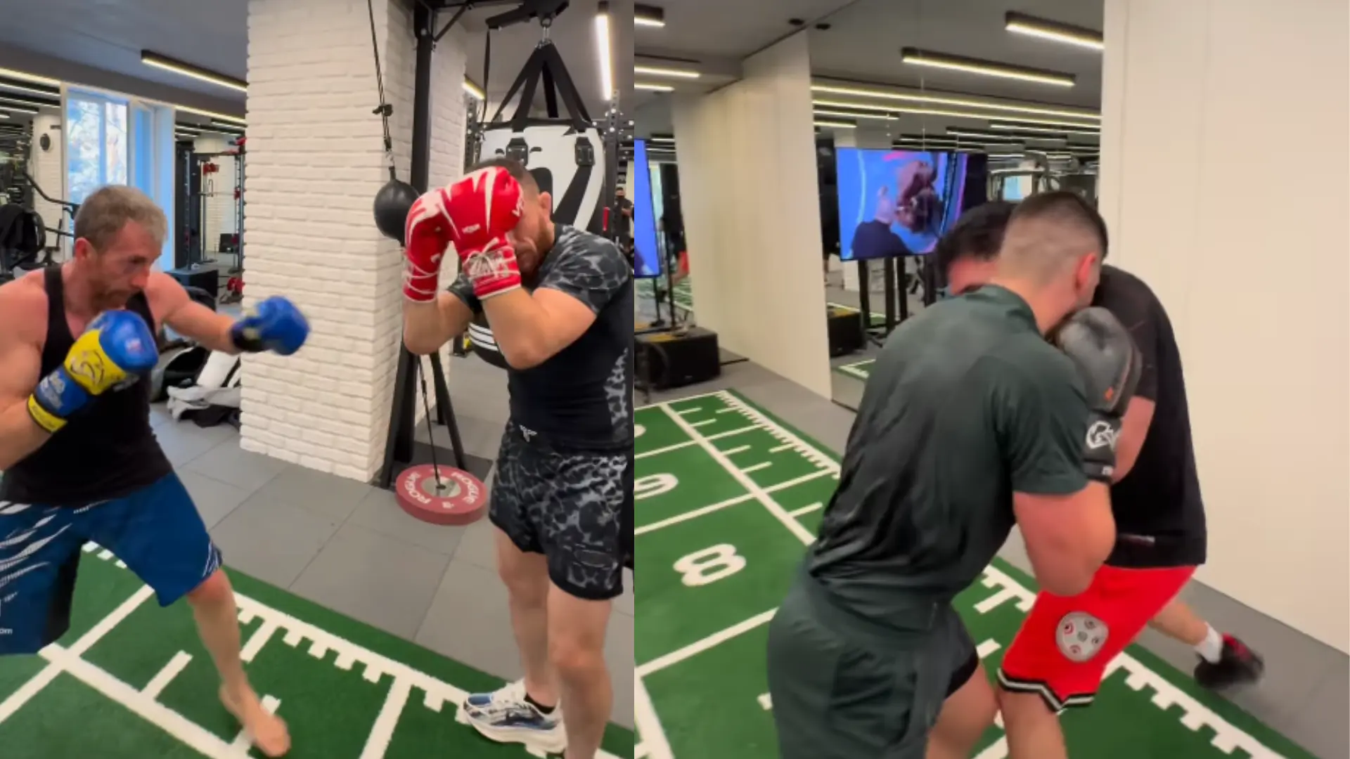 El 'sparring' entre Ilia Topuria, Omar Montes. Pablo Motos y Dvalishvili, excampeón de la UFC: "Buena mañana con mis hermanos"