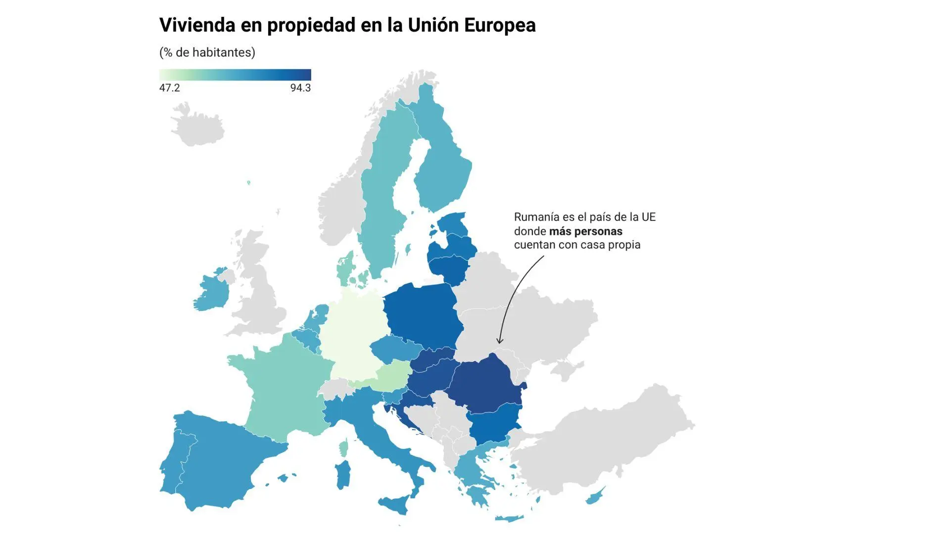 La paradoja europea: por qué los países más ricos tienen menos propietarios de viviendas
