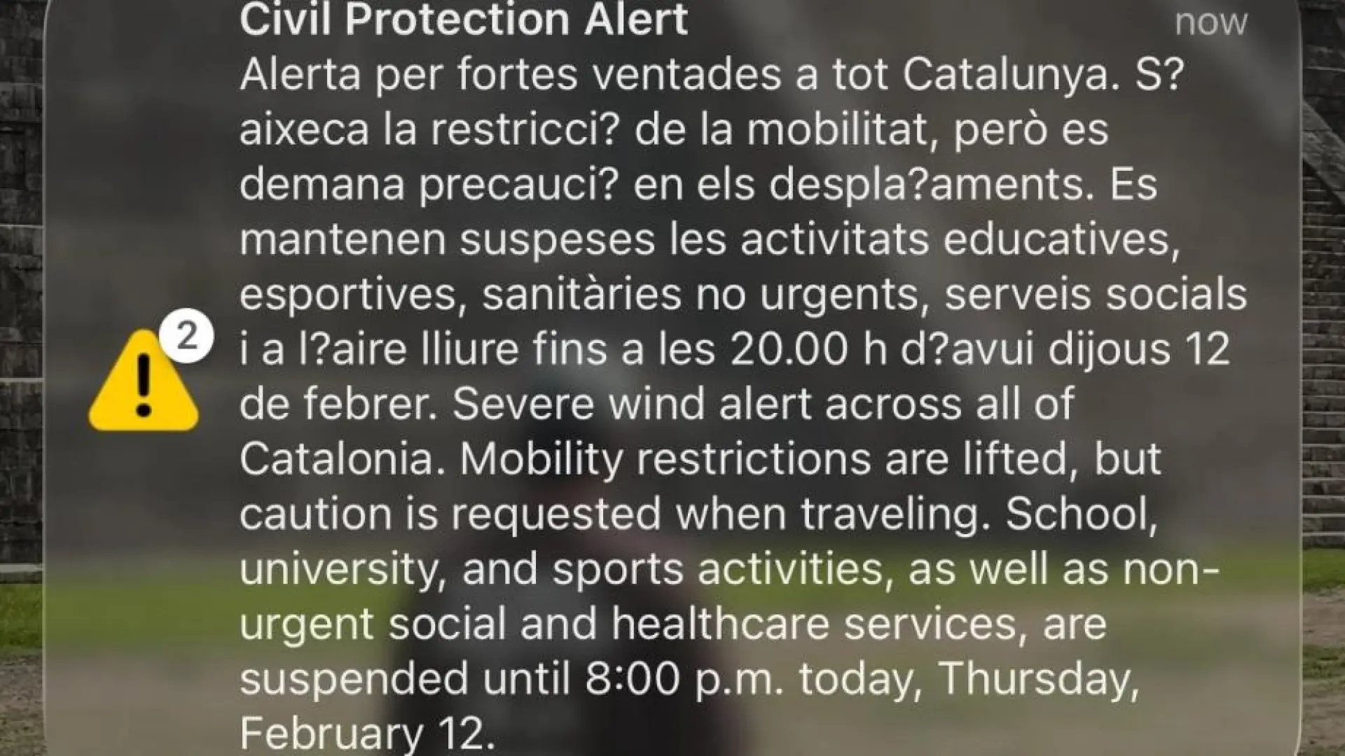 Protecció Civil envía una nueva ES-Alert con el levantamiento de las restricciones de movilidad
