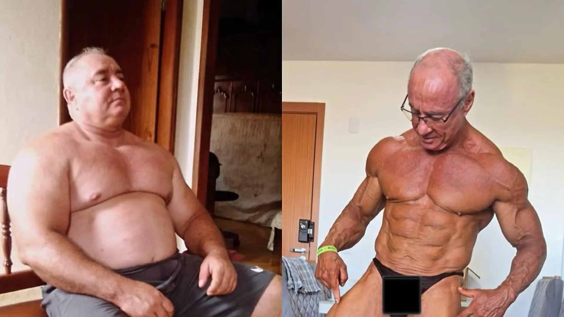 El gran cambio del "abuelo fisicoculturista": empezó a entrenar a los 55 años, perdió 80 kilos y ahora compite de forma profesional