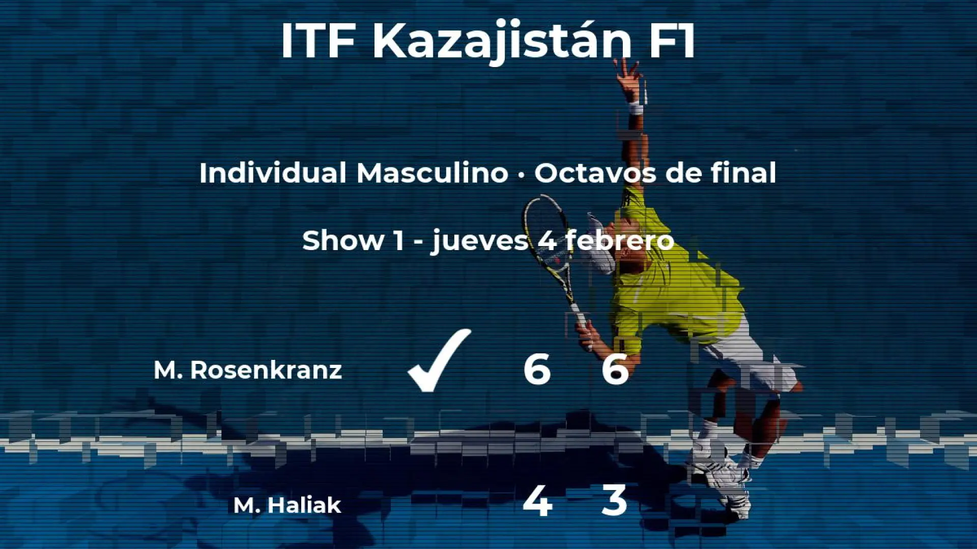 Resultados de tenis en directo partido Mats Rosenkranz Mikalai