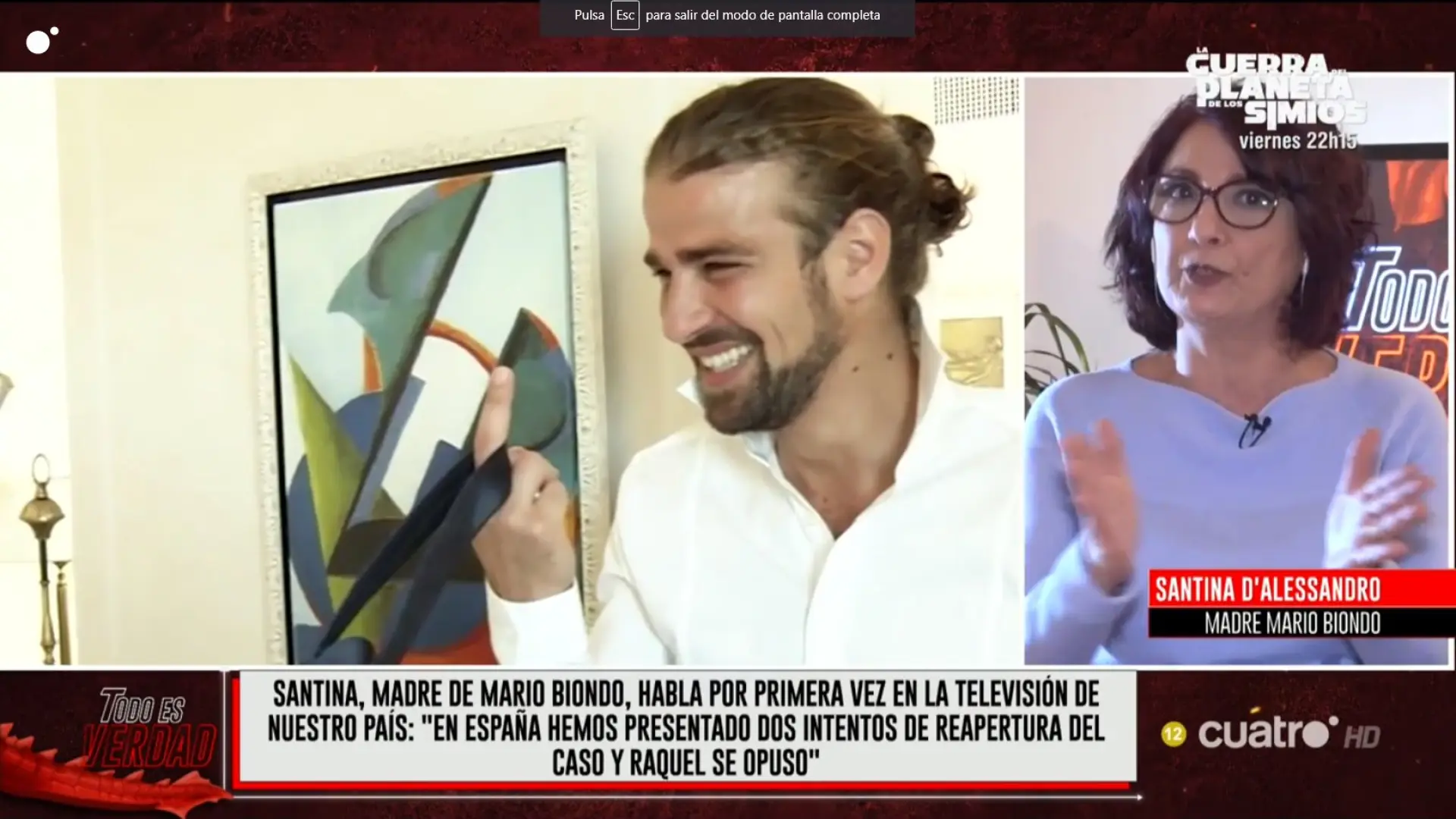 Santina, la madre de Mario Biondo, sobre la muerte de su hijo: "El asesino es de su entorno"