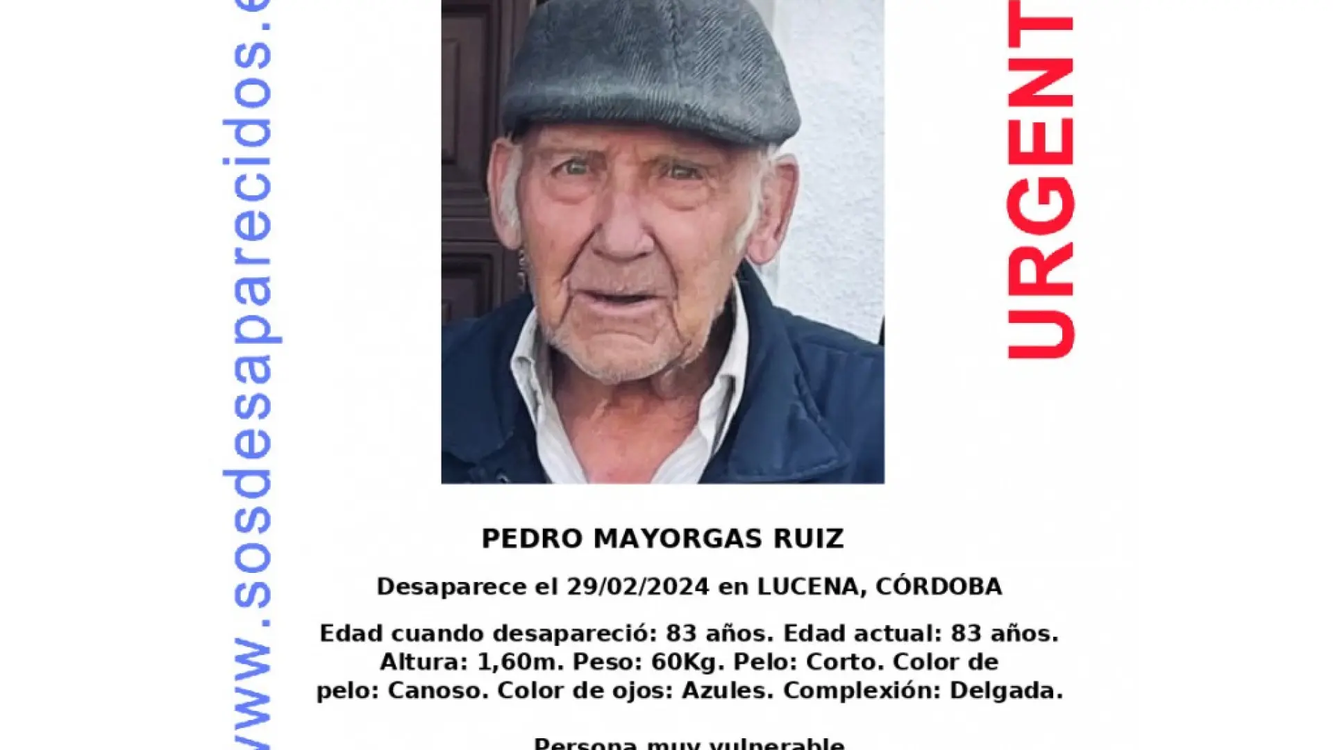 Piden la colaboración ciudadana para la búsqueda de Pedro Mayorgas ...