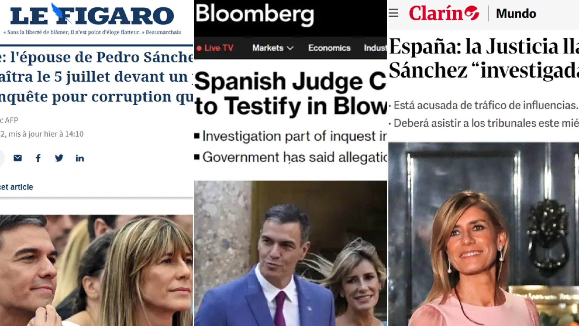 Fotos: La imputación de Begoña Gómez en la prensa y los medios internacionales | Imágenes