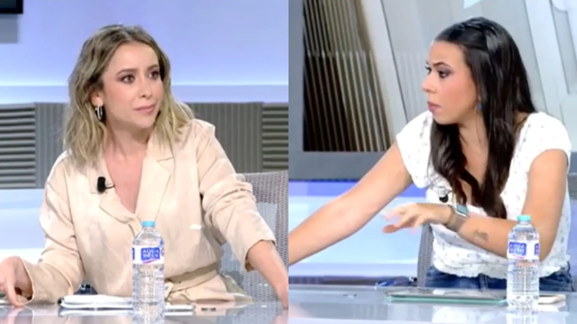 Tensión en directo entre Teresa Gómez y Sarah Santaolalla colaboradoras de 'En boca de todos': "A mí no me amenaza ni Dios"
