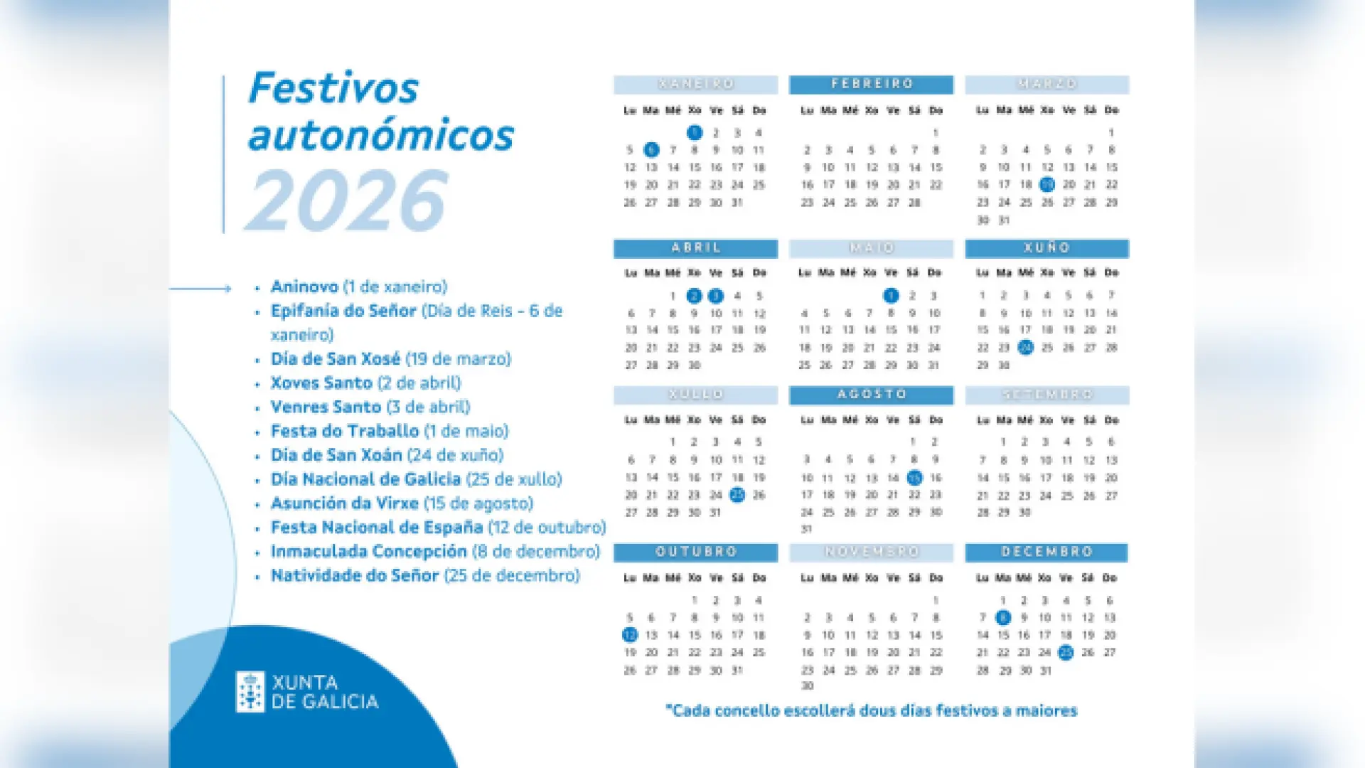 Calendario laboral de Vigo 2026: este es el nuevo festivo previsto para el año que viene