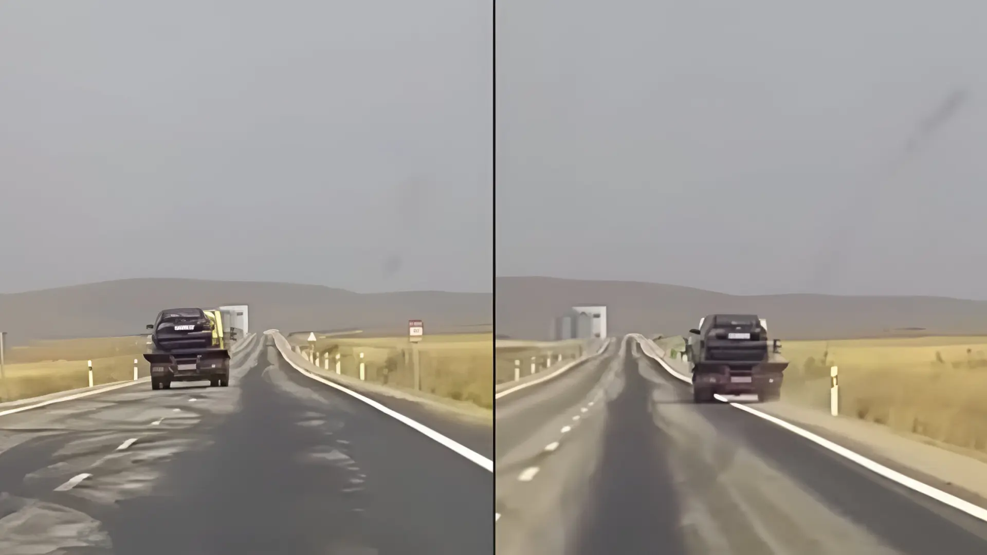 Impactante vídeo de un camionero borracho haciendo eses en una carretera de Teruel