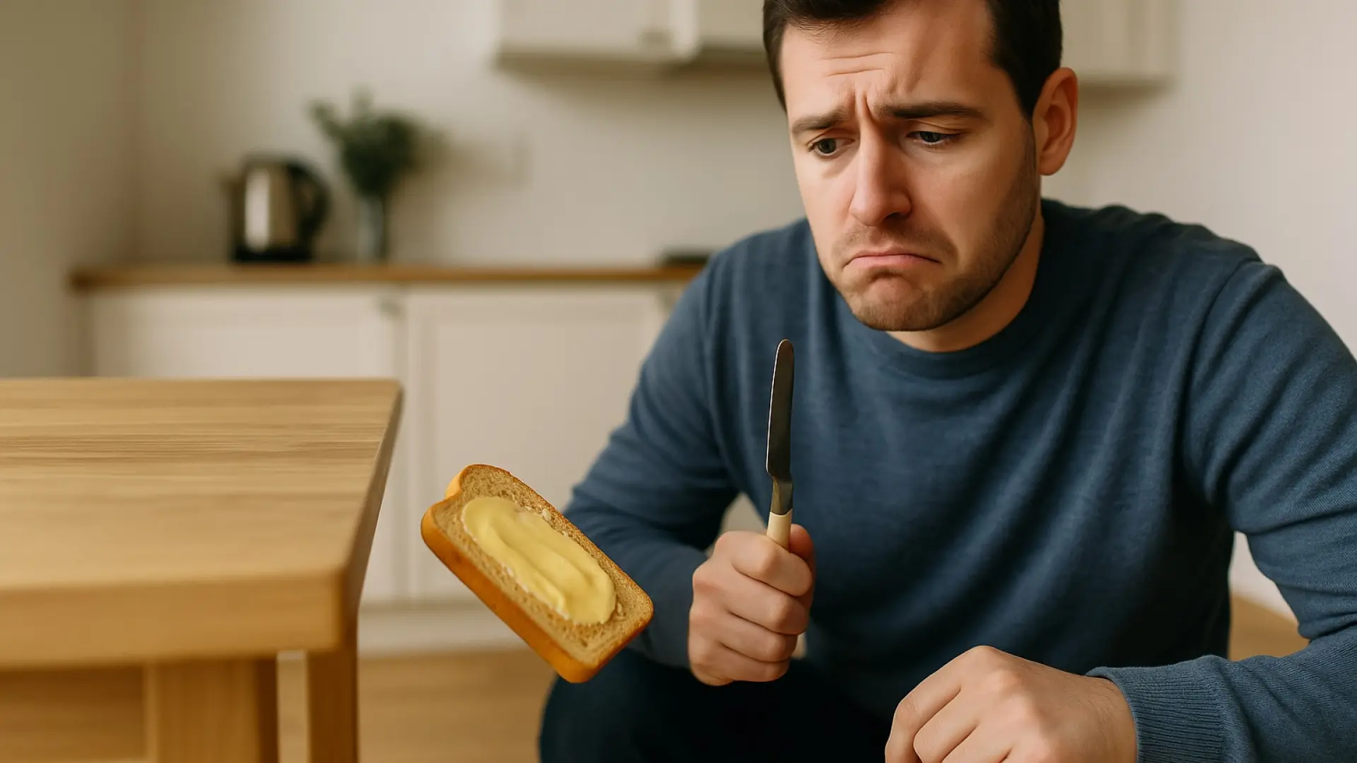 ¿Por qué la tostada suele caer del lado de la mantequilla? Spoiler: no es 50/50