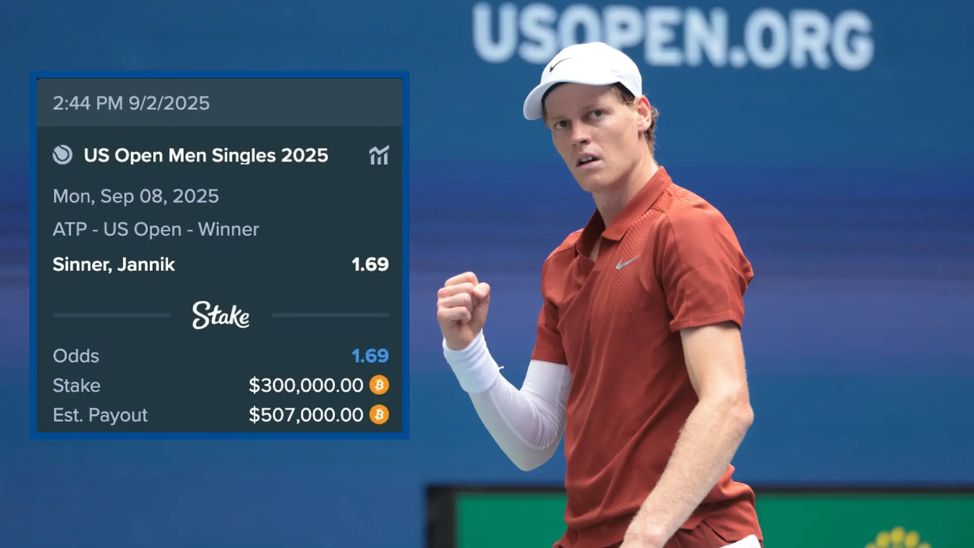 La locura de Drake en el US Open: apuesta 300.000 dólares por Jannik Sinner y los fans del italiano temen a su 'gafe'