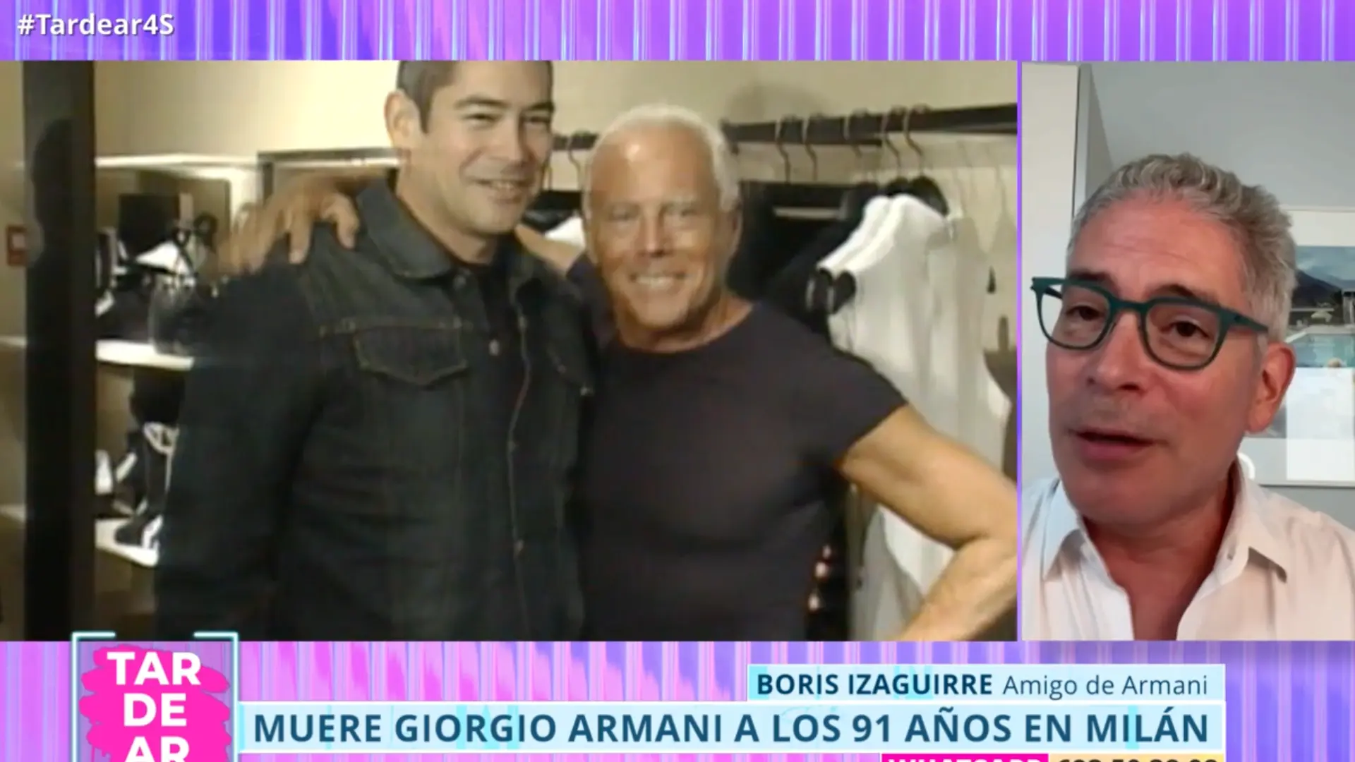 Boris Izaguirre recuerda a su amigo Giorgio Armani: "Hay personas en España muy queridas por él"
