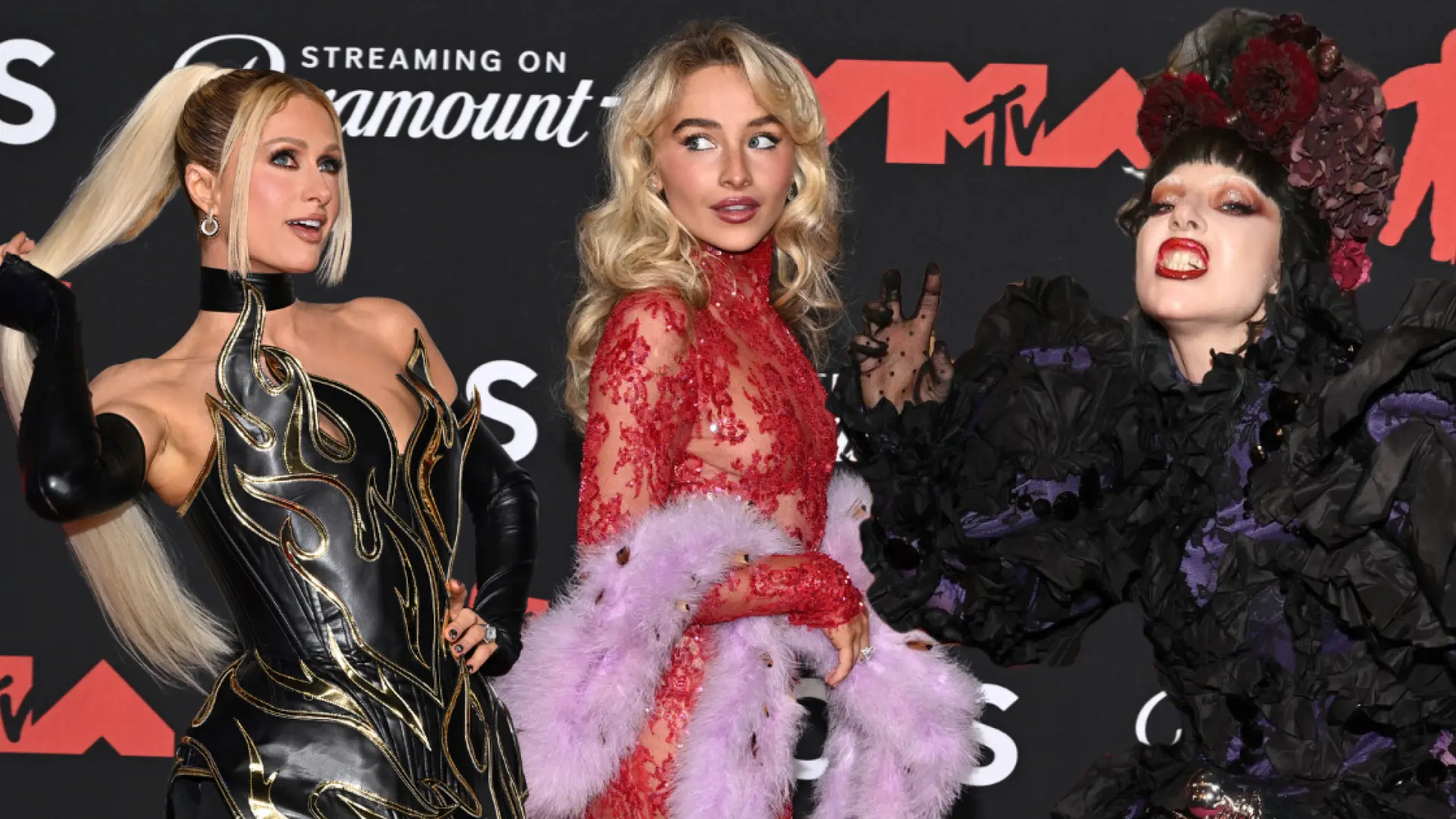 De las transparencias de Sabrina Carpenter al estilo gótico de Lady Gaga: los mejores 'looks' de la alfombra roja de los Premios MTV 2025