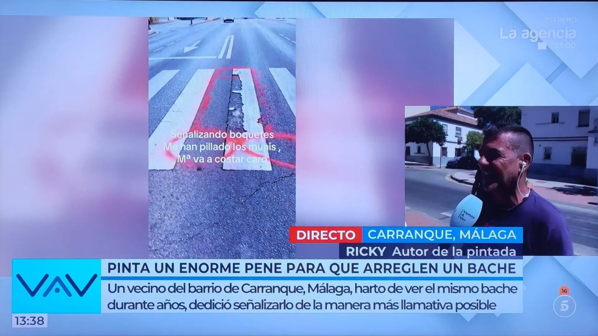 Pinta un pene gigante en la carretera para que arreglen un bache... y lo consigue: "Vi que esto funcionaba en otros países"
