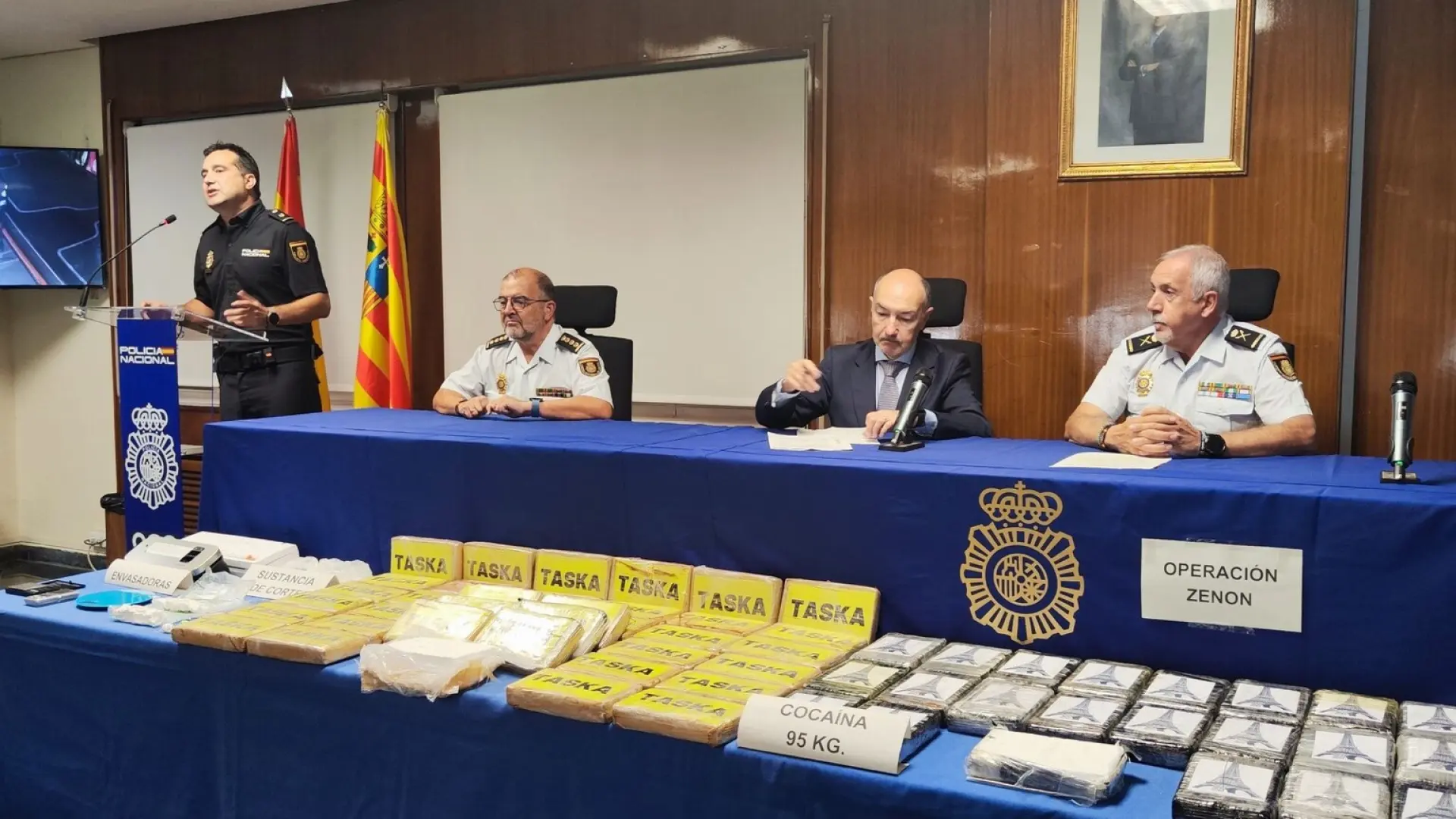 Incautado el mayor alijo de cocaína en Aragón: 95 kilos valorados en cerca de tres millones de euros