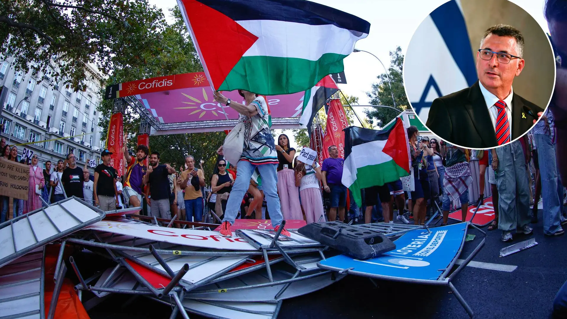 Israel reprocha a Sánchez que "animara" a los manifestantes y tilda de "vergüenza para España" la cancelación de La Vuelta