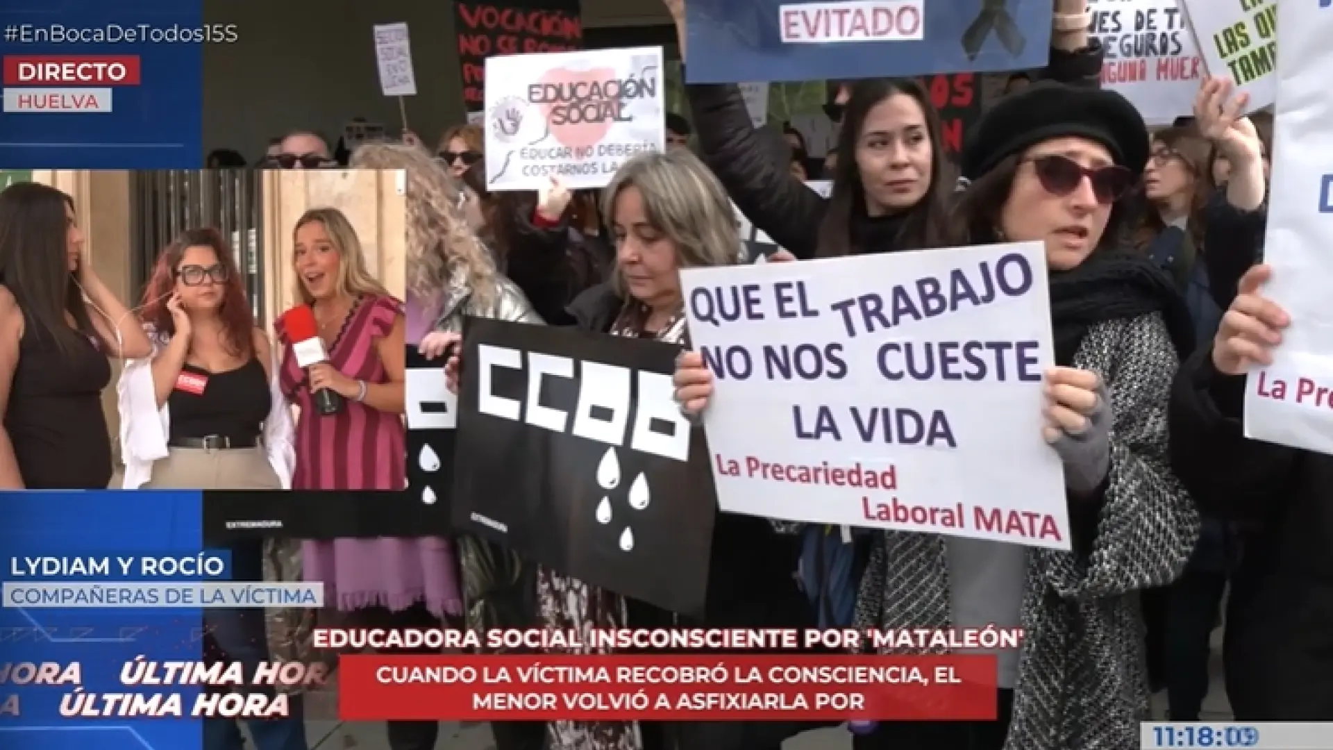 Dos compañeras de la educadora social agredida en Huelva: "No tenemos seguridad, por lo menos puede decir que está viva"