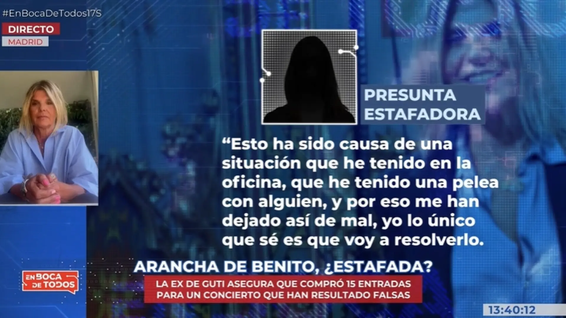 'En boca de todos' habla con la supuesta estafadora de Arantxa de Benito: "Voy a resolverlo"