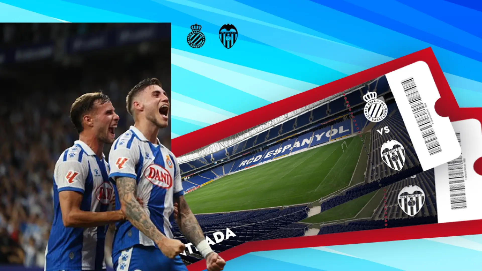 ¡Participa en el sorteo para ganar dos entradas para ver al RCD Espanyol ante el Valencia CF en el RCDE Stadium!