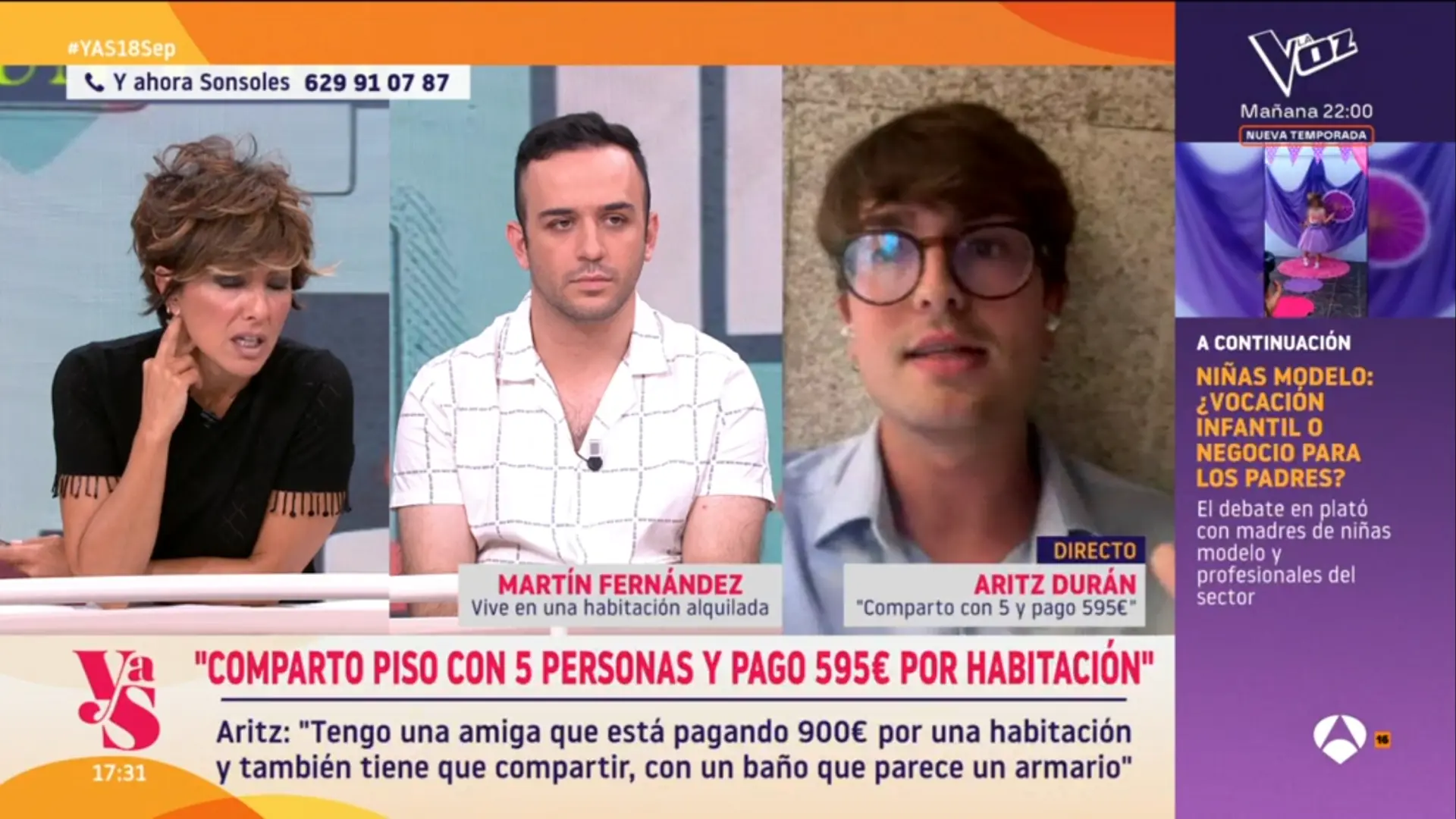 Sonsoles Ónega alaba la intervención de un joven en un debate sobre la vivienda: "Te está dando para el pelo el chaval"