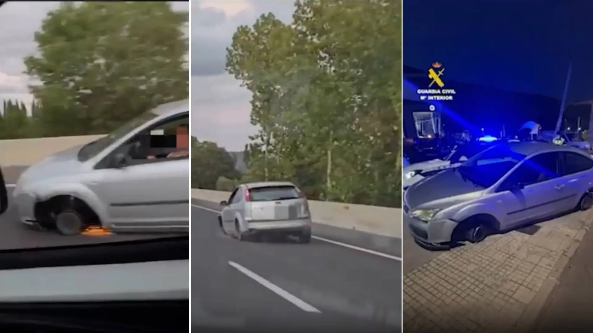 Denunciada una conductora por circular durante 14 kilómetros borracha y sin dos ruedas en Mallorca