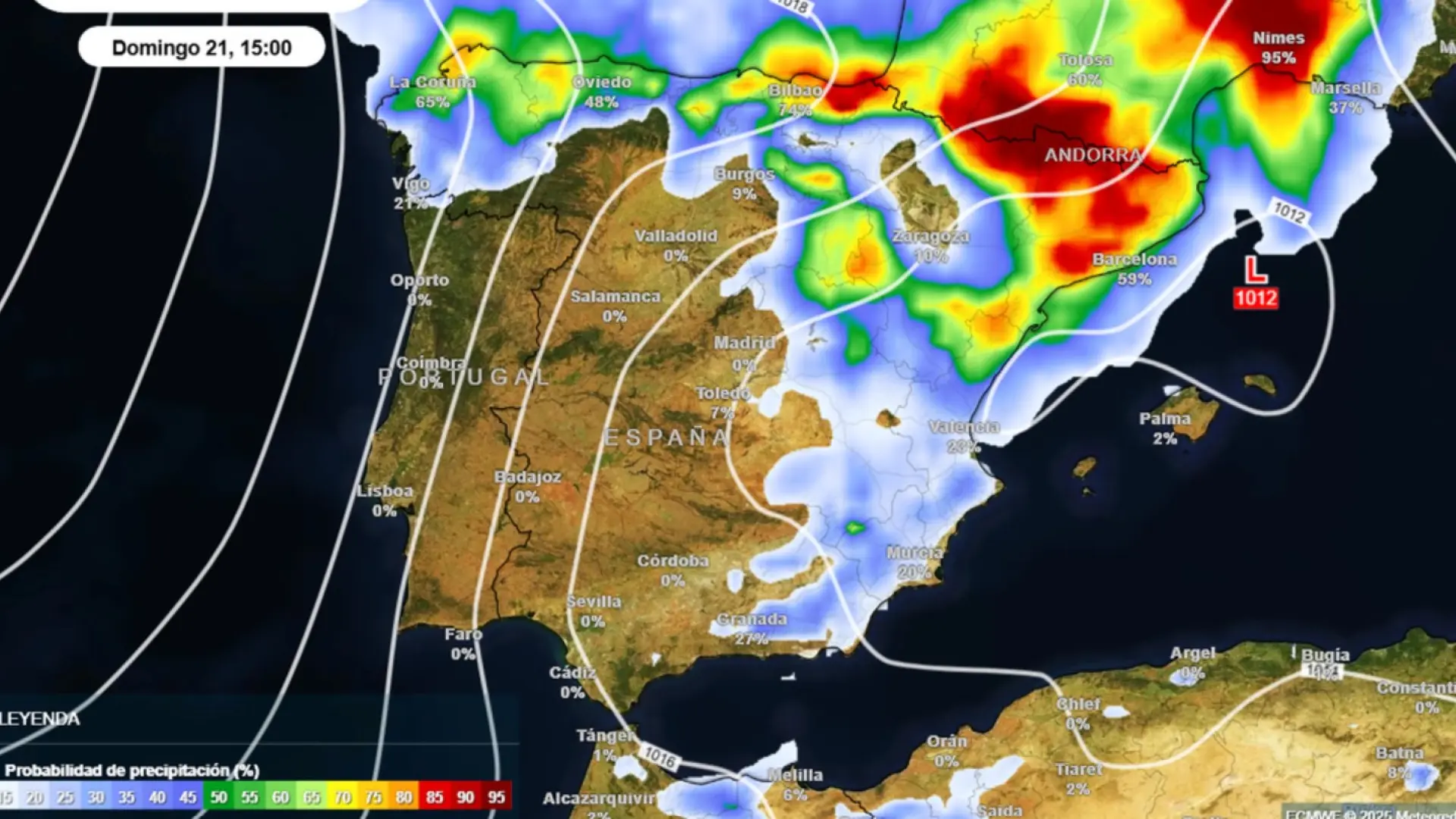 Llega un cambio radical de tiempo en las próximas horas: desplome de temperaturas y fuertes tormentas en seis comunidades