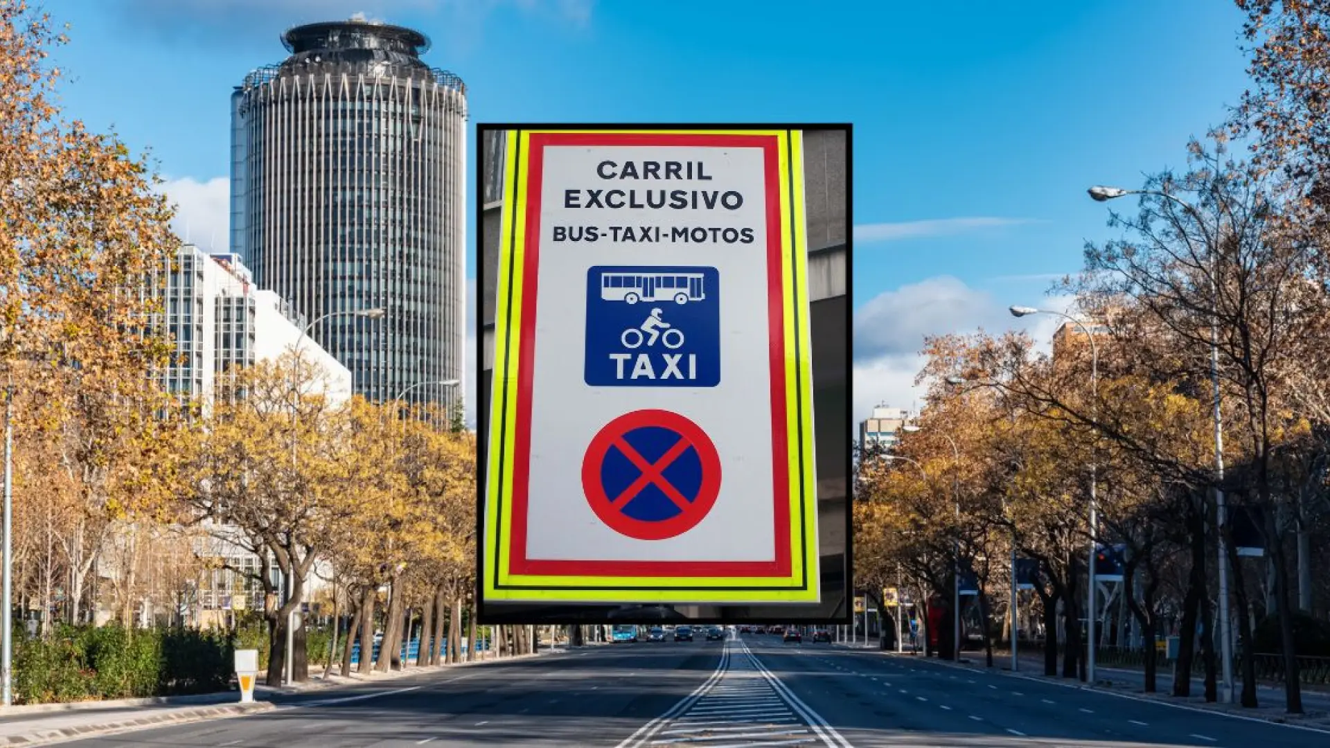 El funcionamiento de los curiosos carriles bus-taxi de Madrid que permiten circular también a estos vehículos