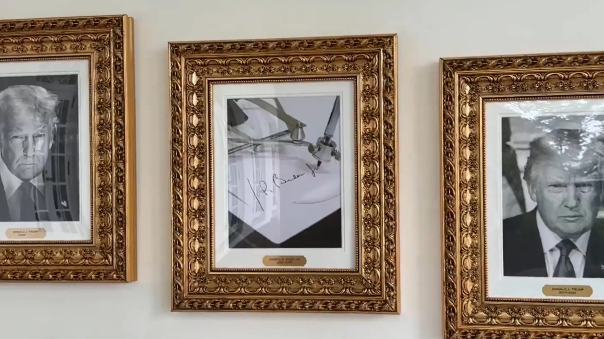 La Casa Blanca presenta su "Paseo de la Fama Presidencial" con retratos de exmandatarios y reemplaza a Biden por un 'autobolígrafo'