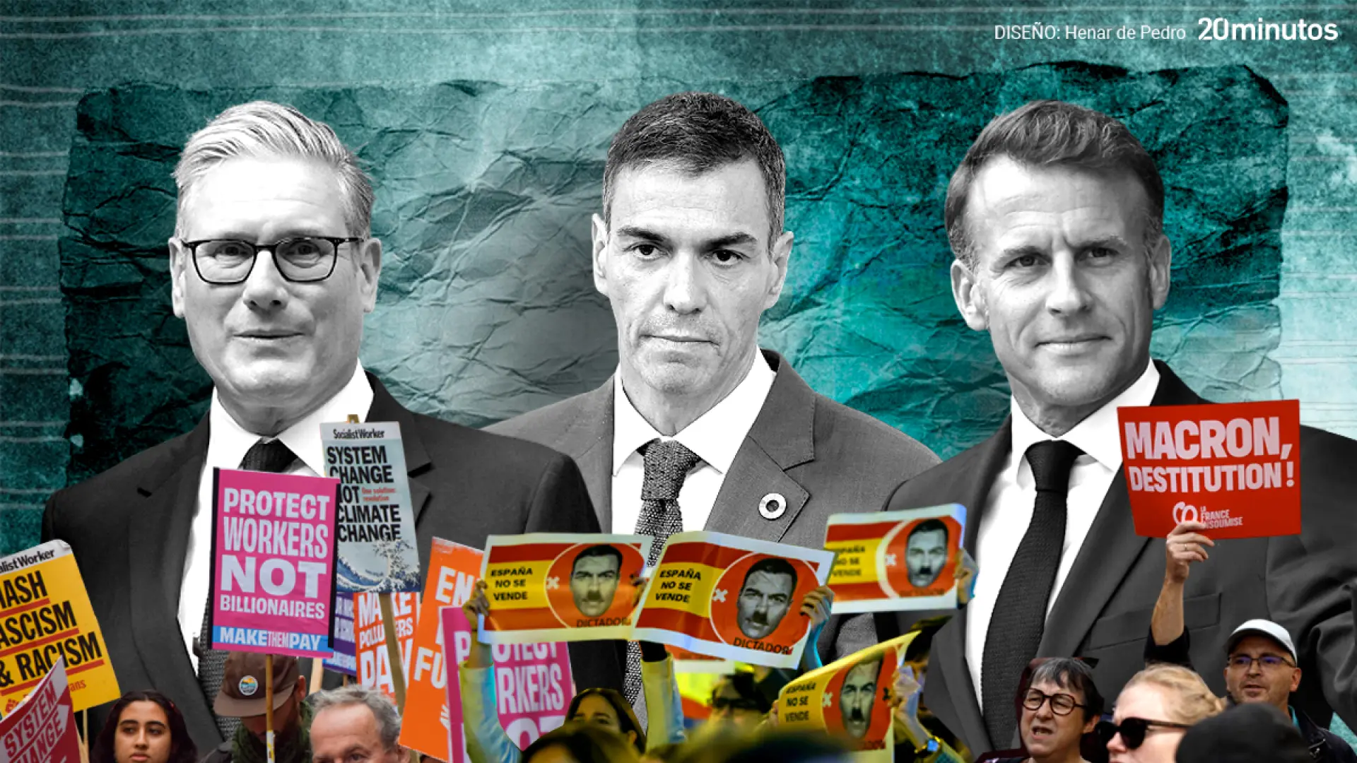 Macron, Sánchez y Starmer: tres líderes con problemas domésticos que buscan reforzar su imagen a través de la política exterior