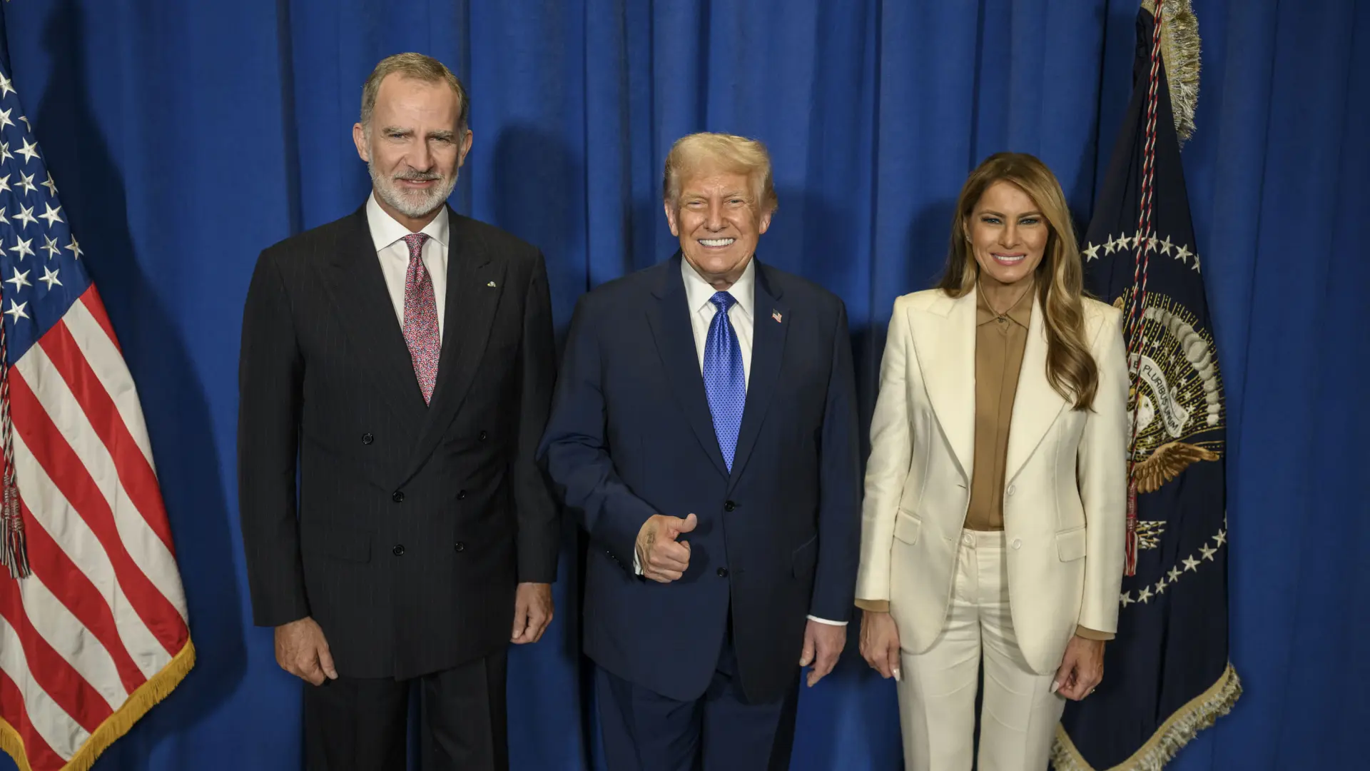 Donald Trump difunde una fotografía con el rey Felipe VI cuatro días después de su encuentro en la ONU