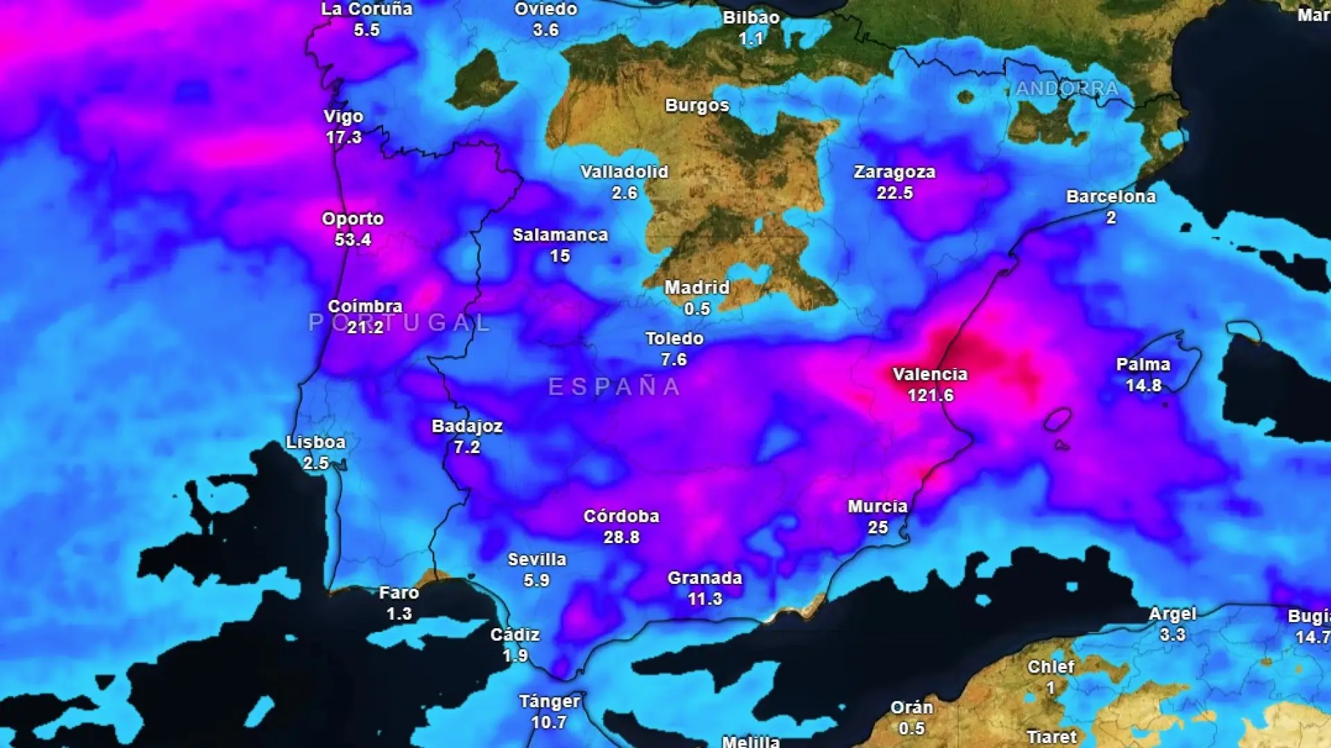 La Aemet lanza una alerta por fuertes lluvias por la llegada del exhuracán Gabrielle: estas son las zonas que esperan más agua
