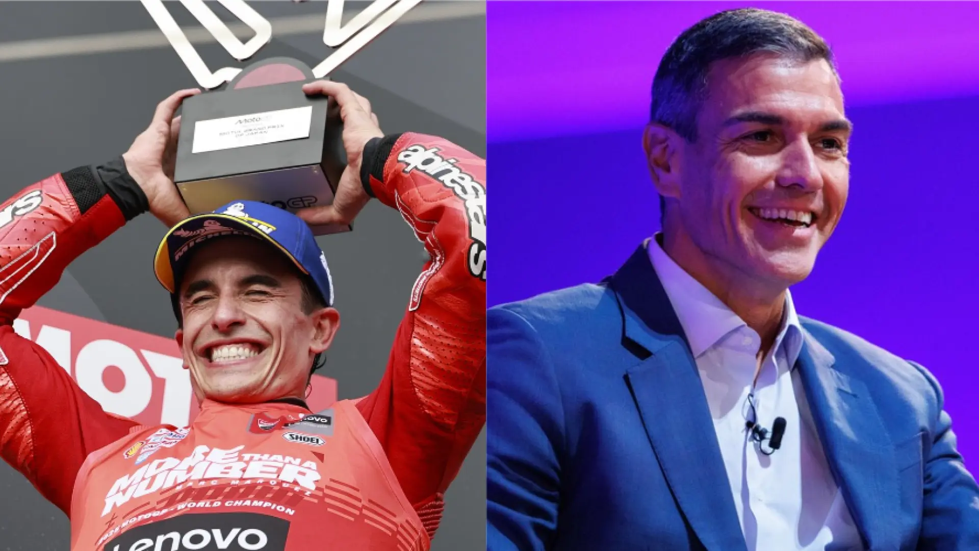 Pedro Sánchez pone a Márquez, campeón del mundo de MotoGP, como ejemplo de "superación"
