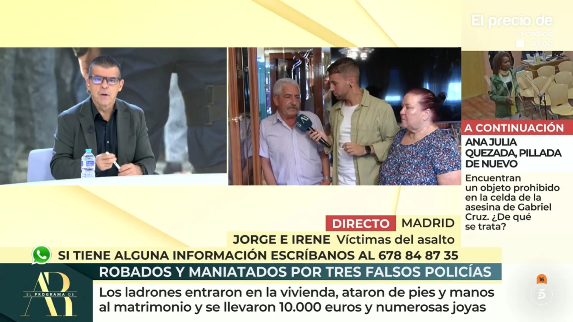 Un matrimonio denuncia haber sufrido un robo a manos de unos ladrones que se hicieron pasar por policías