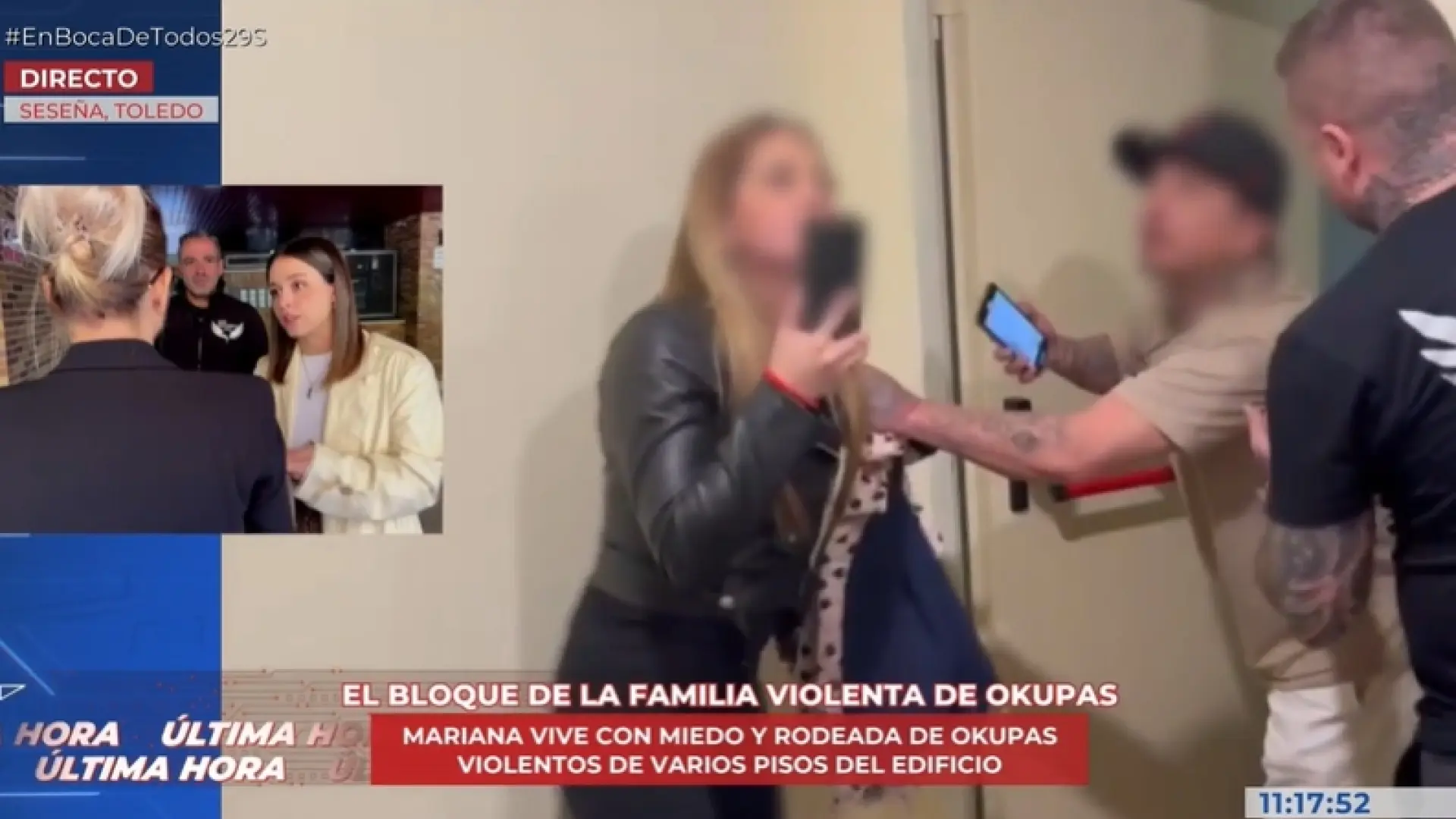 Una okupa insulta y amenaza a un equipo de 'En boca de todos' delante de su hija de cuatro años