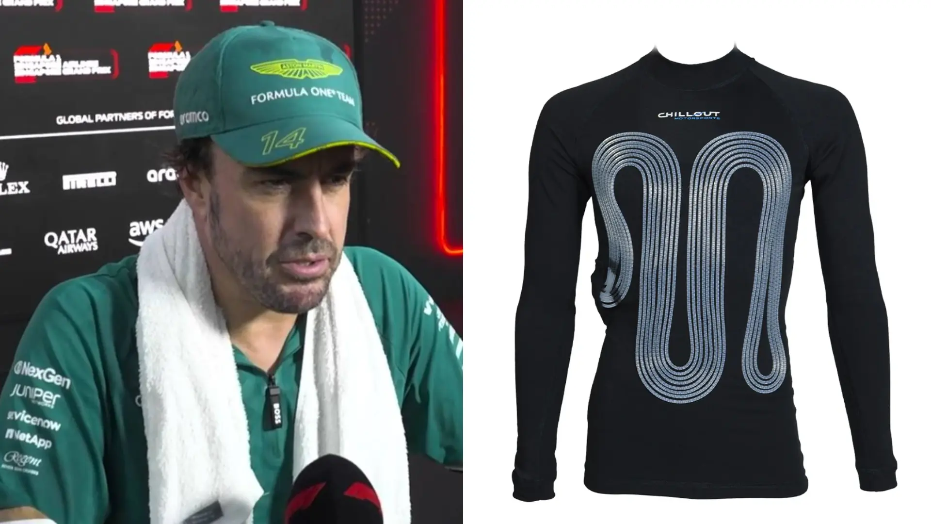 El extravagante sistema de refrigeración de Fernando Alonso para el intenso calor en Singapur: 50 metros de tubos y bombeo