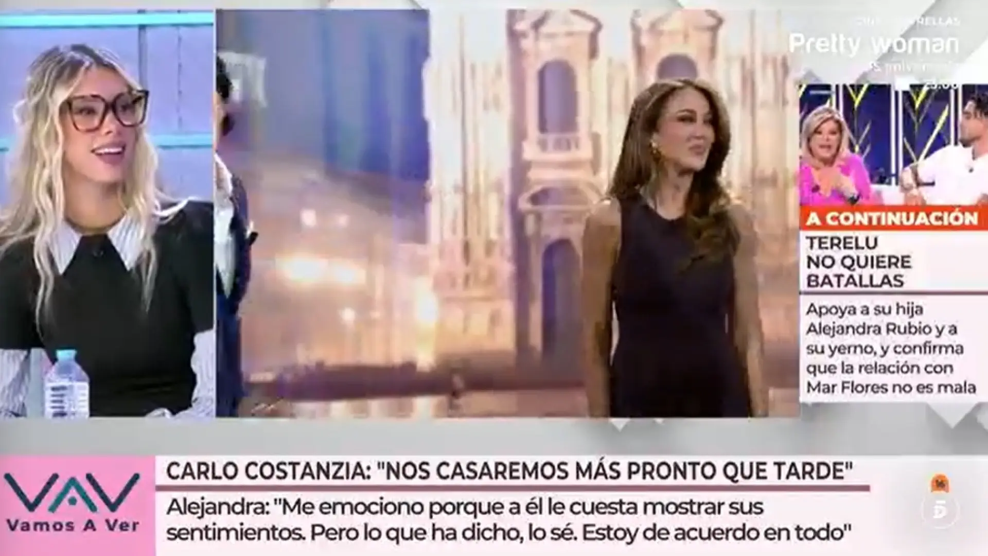 Alejandra Rubio, sobre la declaración de amor de Carlo Costanzia: "Me emociona porque le cuesta expresar sus sentimientos"