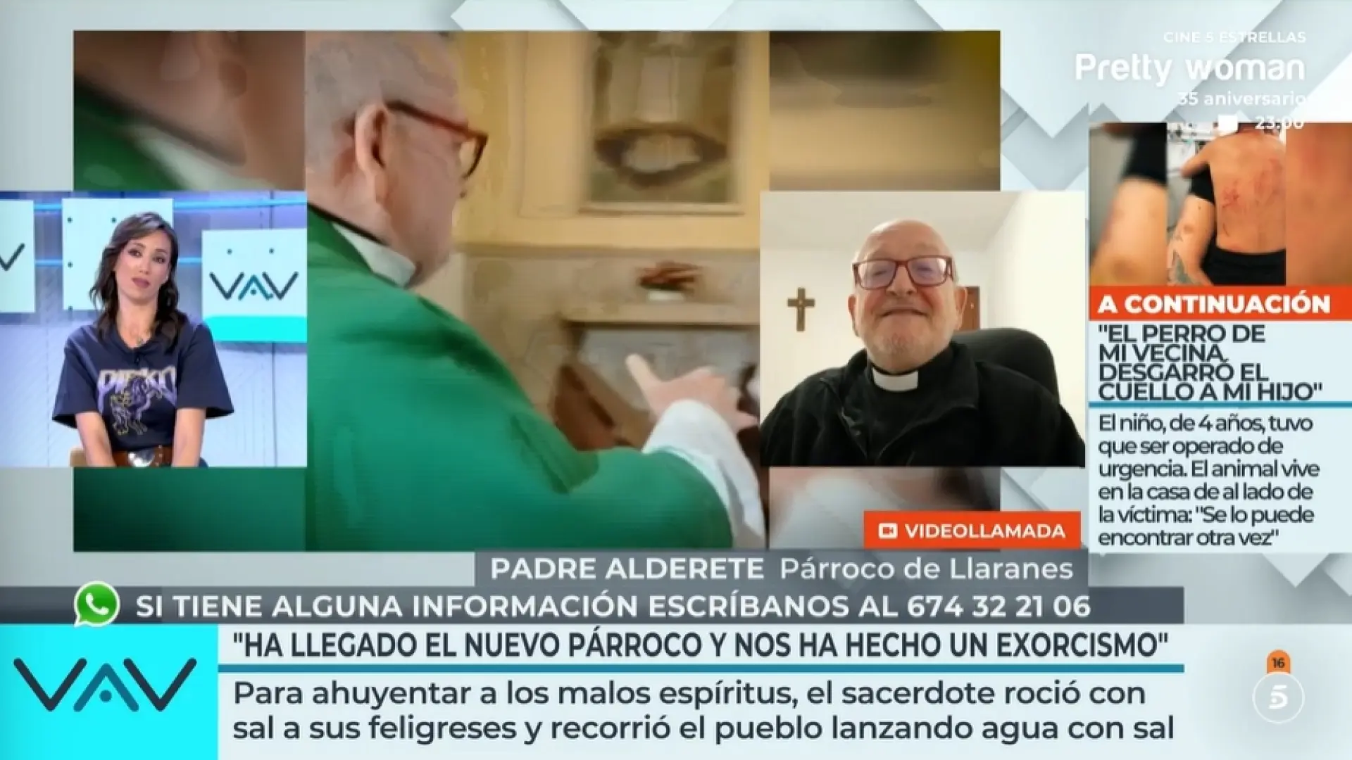 Patricia Pardo pide a un párroco que bendiga 'Vamos a ver', a los colaboradores y a los espectadores