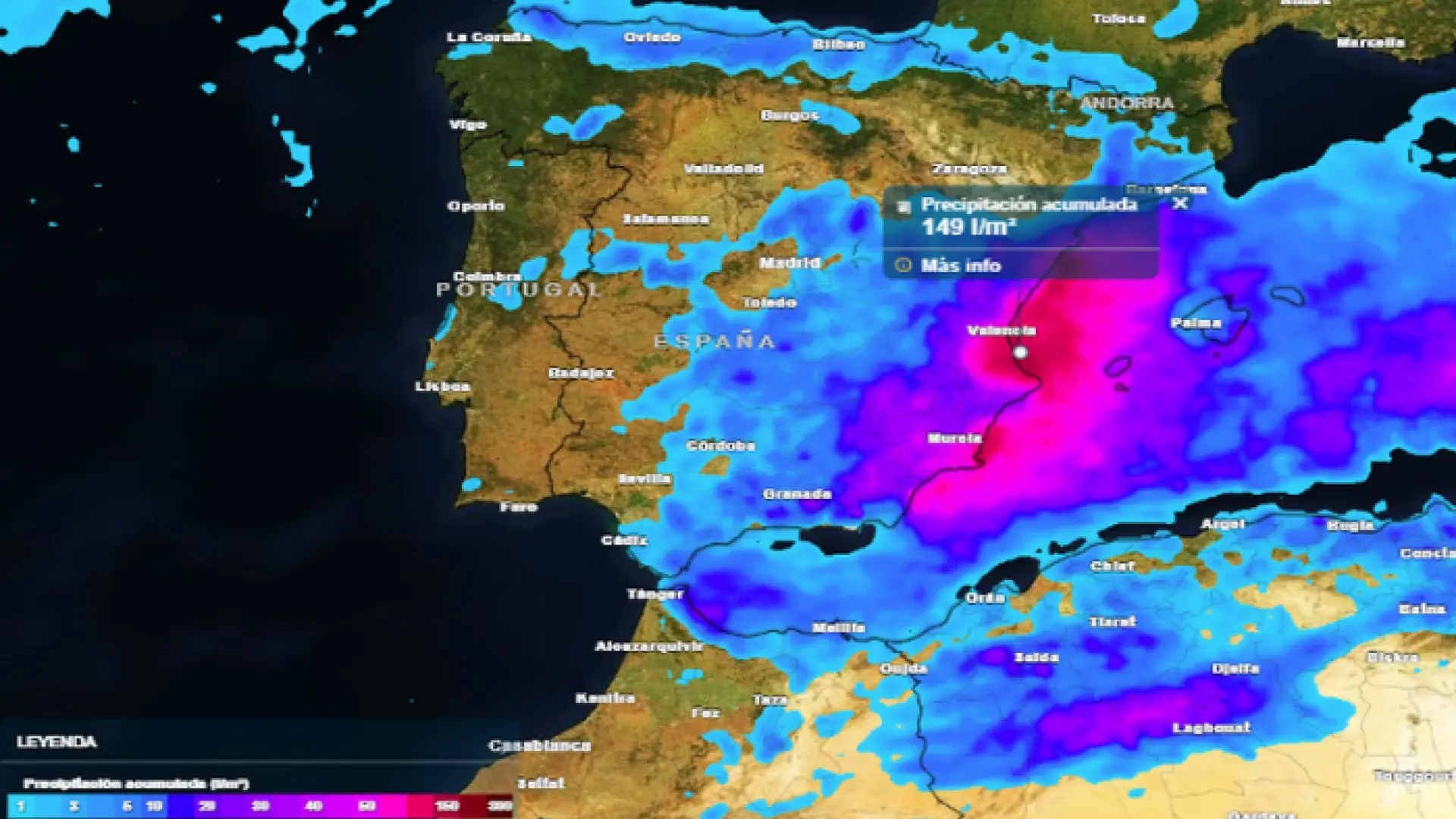 La DANA Alice dejará miércoles y jueves lluvia intensa en siete comunidades con riesgo de crecidas súbitas e inundaciones