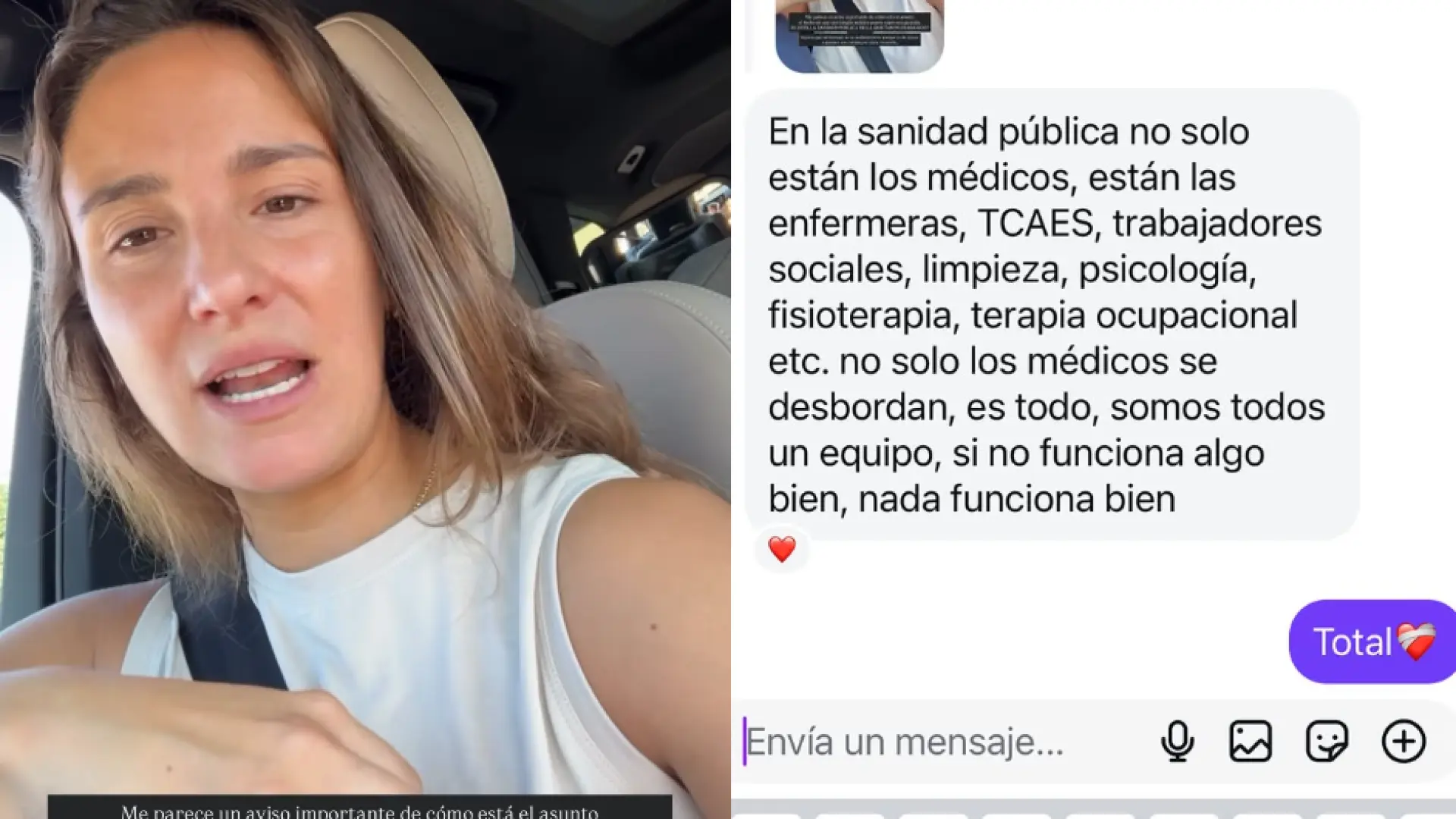Marta Pombo, indignada, lanza un alegato a favor de la sanidad pública: "Vi a los médicos cansados y desilusionados"