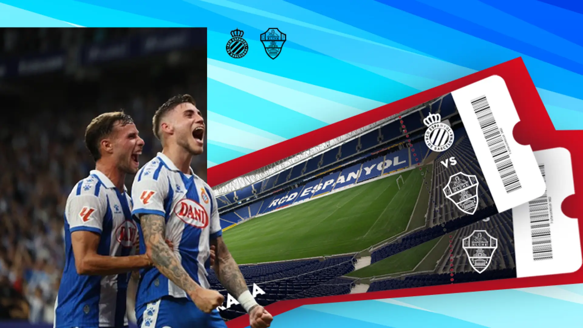 ¡Participa en el sorteo para ganar dos entradas para ver al RCD Espanyol ante el Elche CF en el RCDE Stadium!