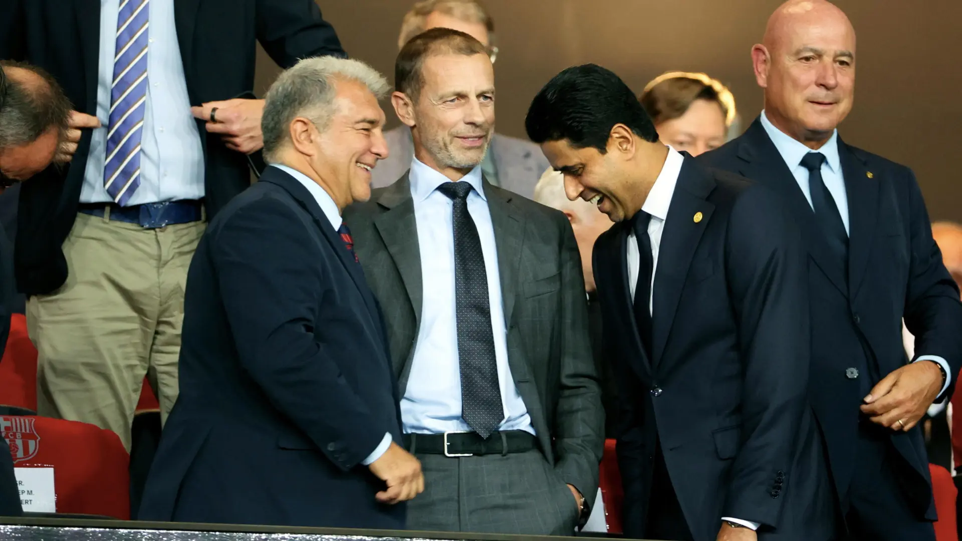 Joan Laporta 'rompe' con Florentino Pérez y le da la puntilla a la Superliga con su acercamiento a la UEFA y a Al-Khelaifi