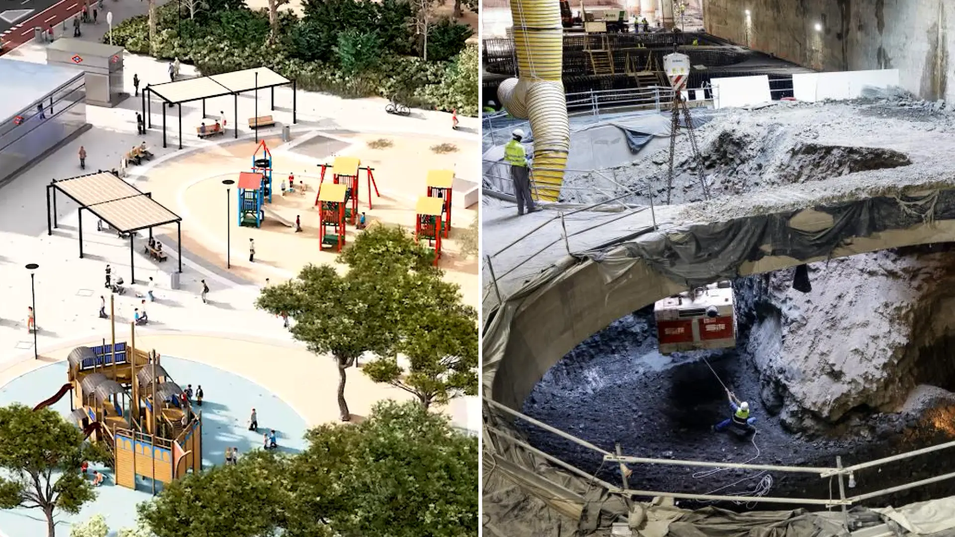 Madrid revela cómo quedará el parque de Madrid Río tras la ampliación de la L11 y muestra imágenes del avance de las obras