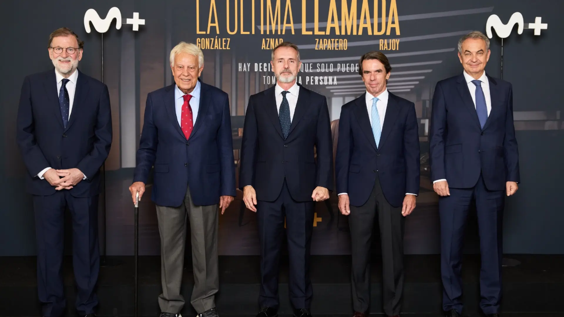 Los expresidentes del Gobierno se reúnen por el estreno de 'La última llamada', en Movistar Plus+, donde cuentan cómo es el poder