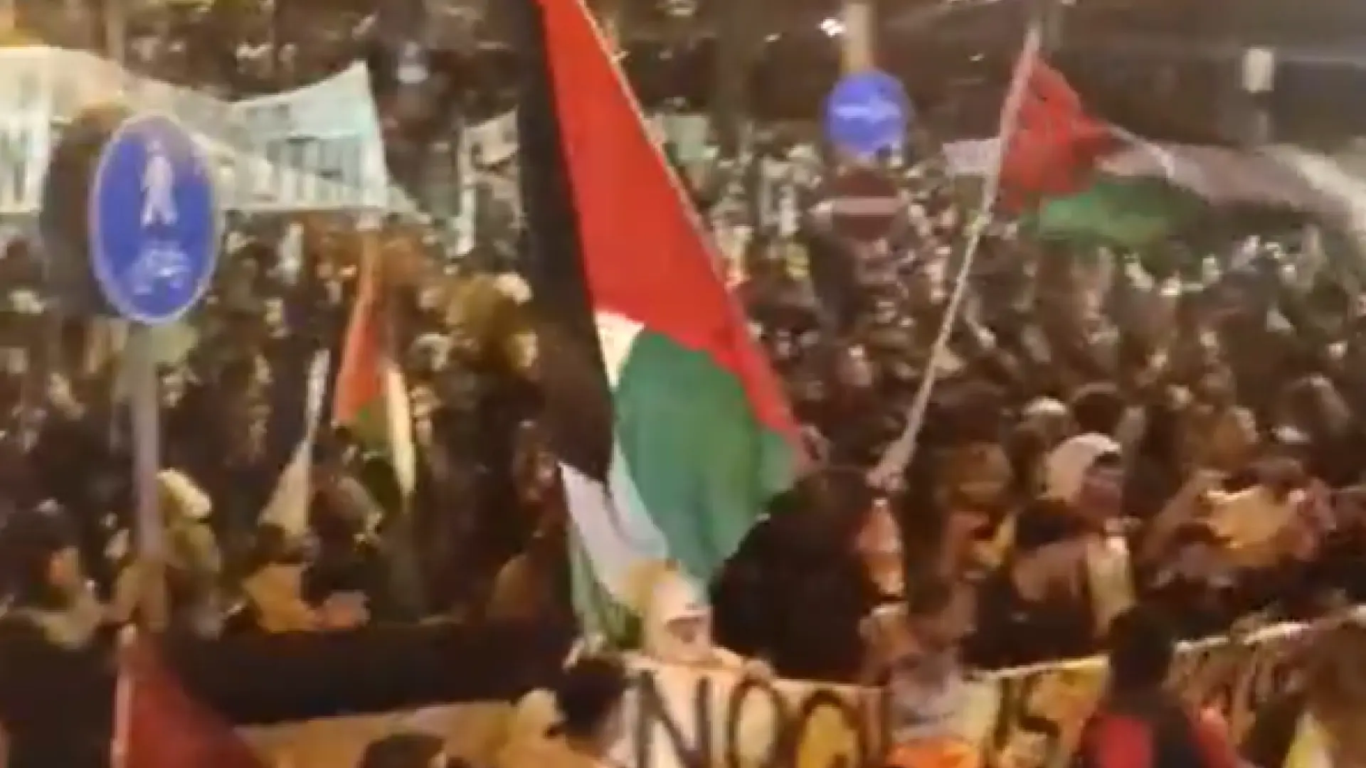 Más de 10.000 manifestantes propalestinos toman las calles de Údine ante del partido Italia - Israel